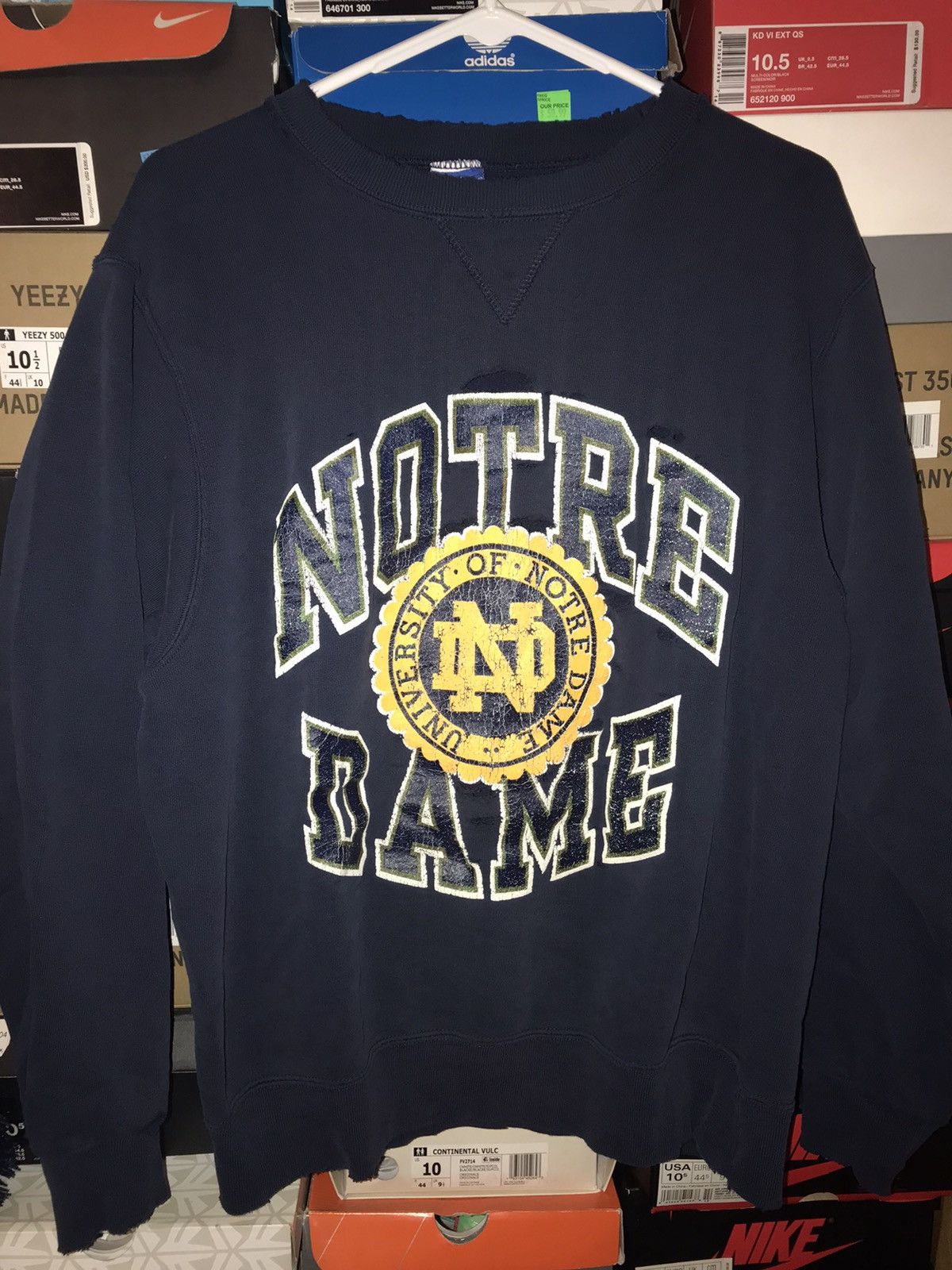 Champion Vintage Distressed Champion Notre Dame Crewneck Size US L / EU 52-54 / 3 - 1 Thumbnail