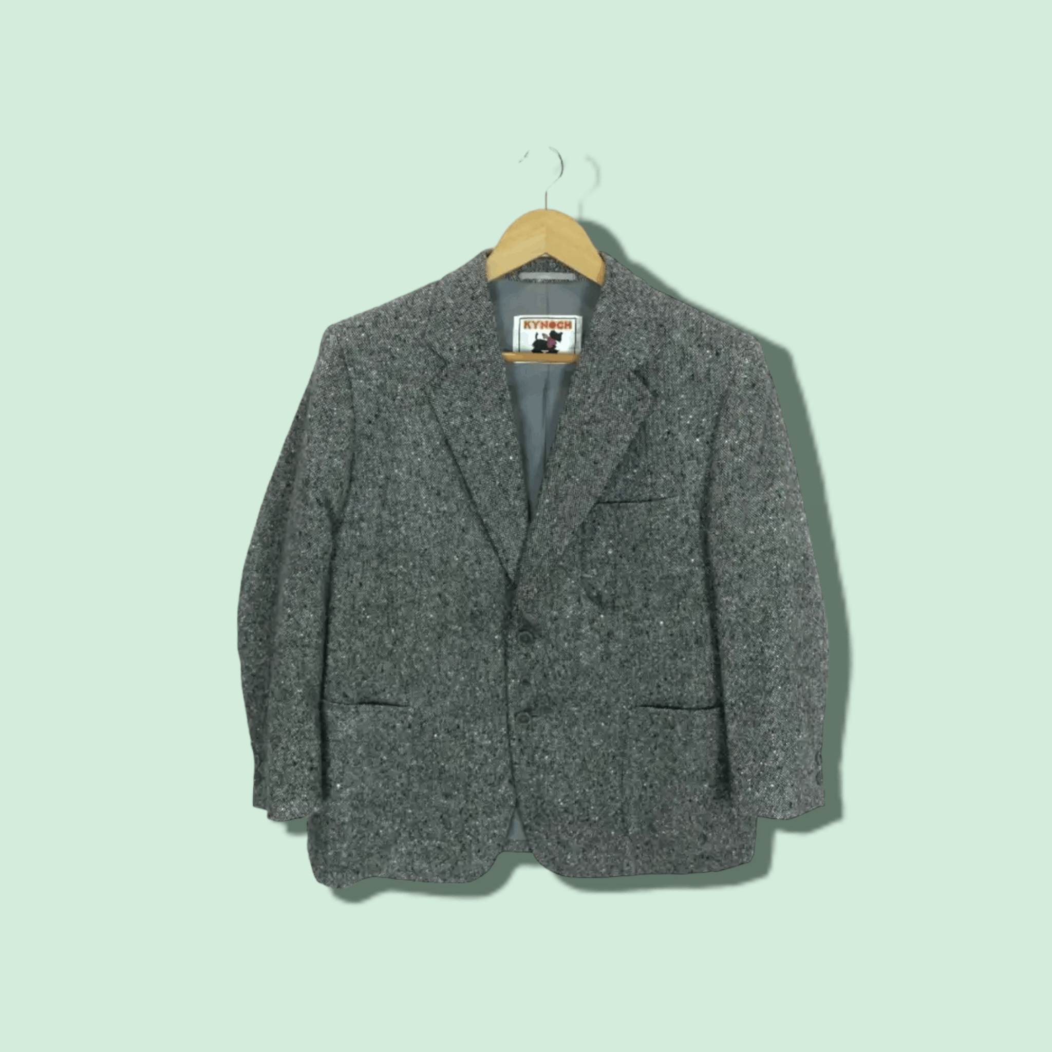 image of Vintage 90's Kynoch Keith Scotland Wool Blazer Smart Coat in Light Grey, Men's (Size Small)