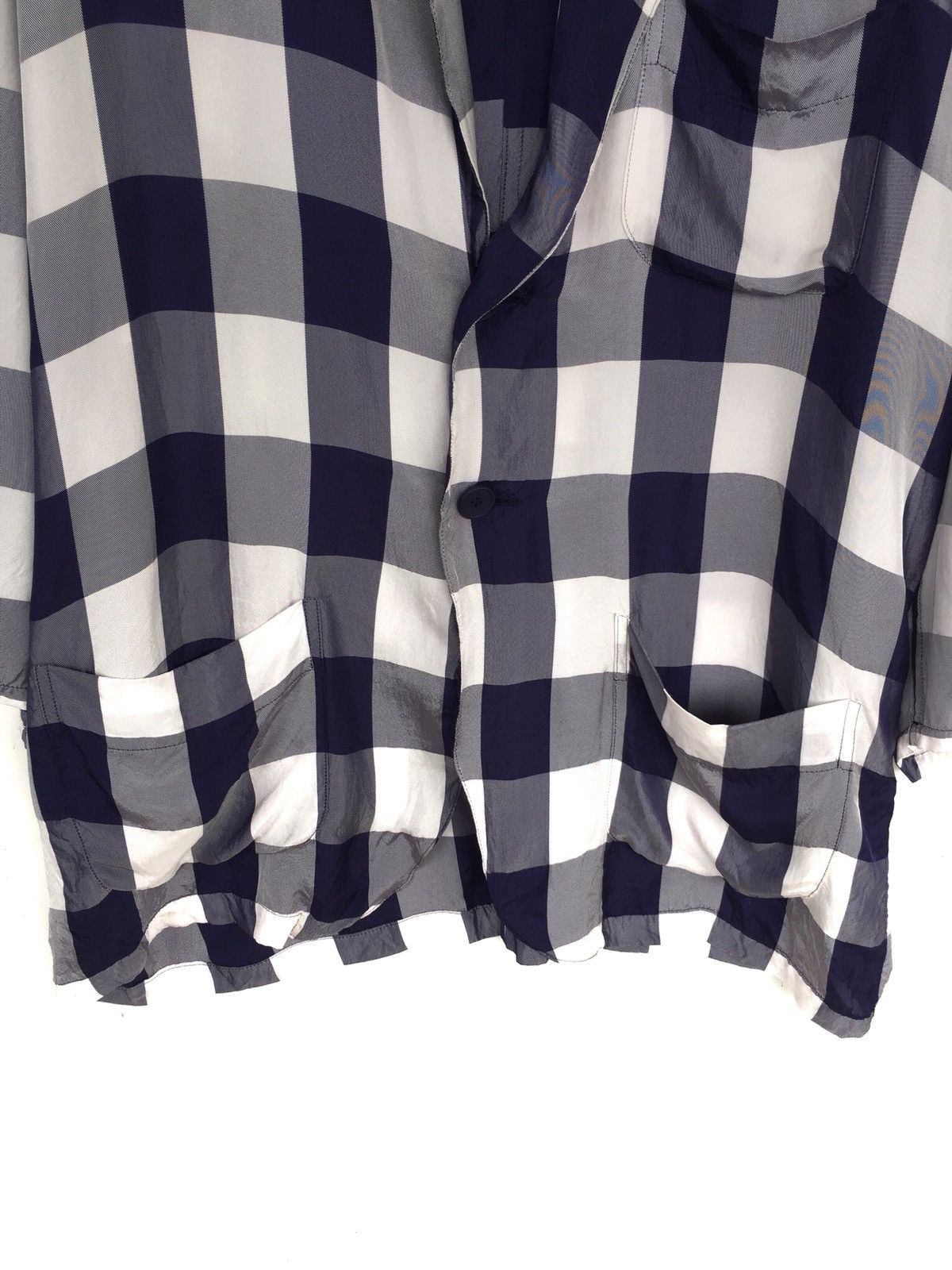 Yohji Yamamoto GRAIL🔥80s Yohji Yamamoto Rayon Check O/S Jacket Size US XL / EU 56 / 4 - 5 Thumbnail