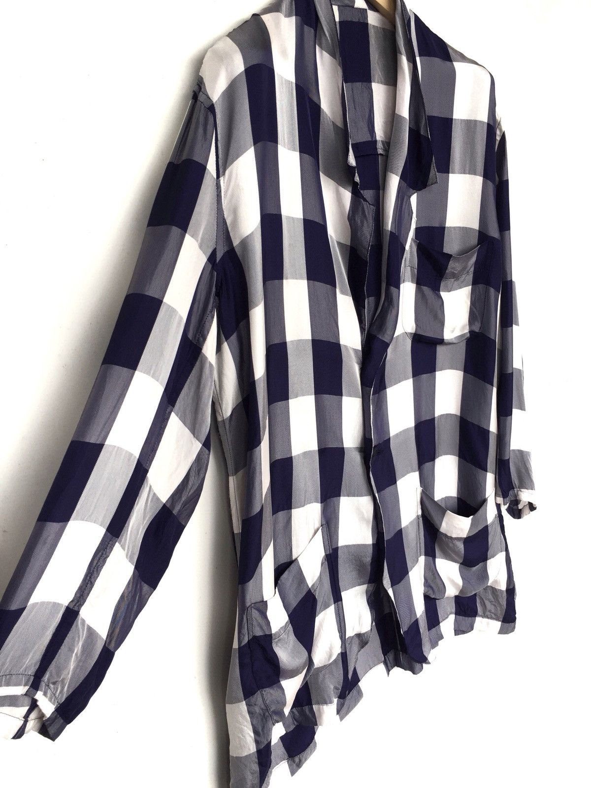 Yohji Yamamoto GRAIL🔥80s Yohji Yamamoto Rayon Check O/S Jacket Size US XL / EU 56 / 4 - 1 Thumbnail