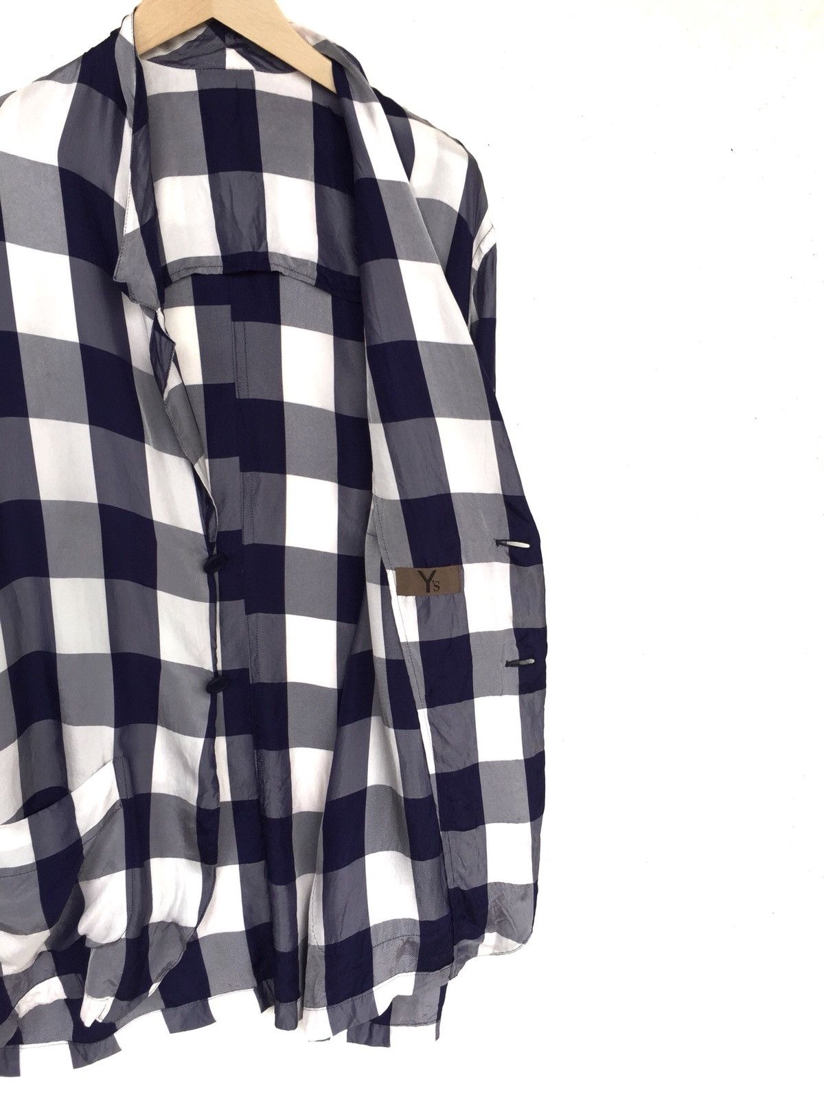 Yohji Yamamoto GRAIL🔥80s Yohji Yamamoto Rayon Check O/S Jacket Size US XL / EU 56 / 4 - 2 Thumbnail