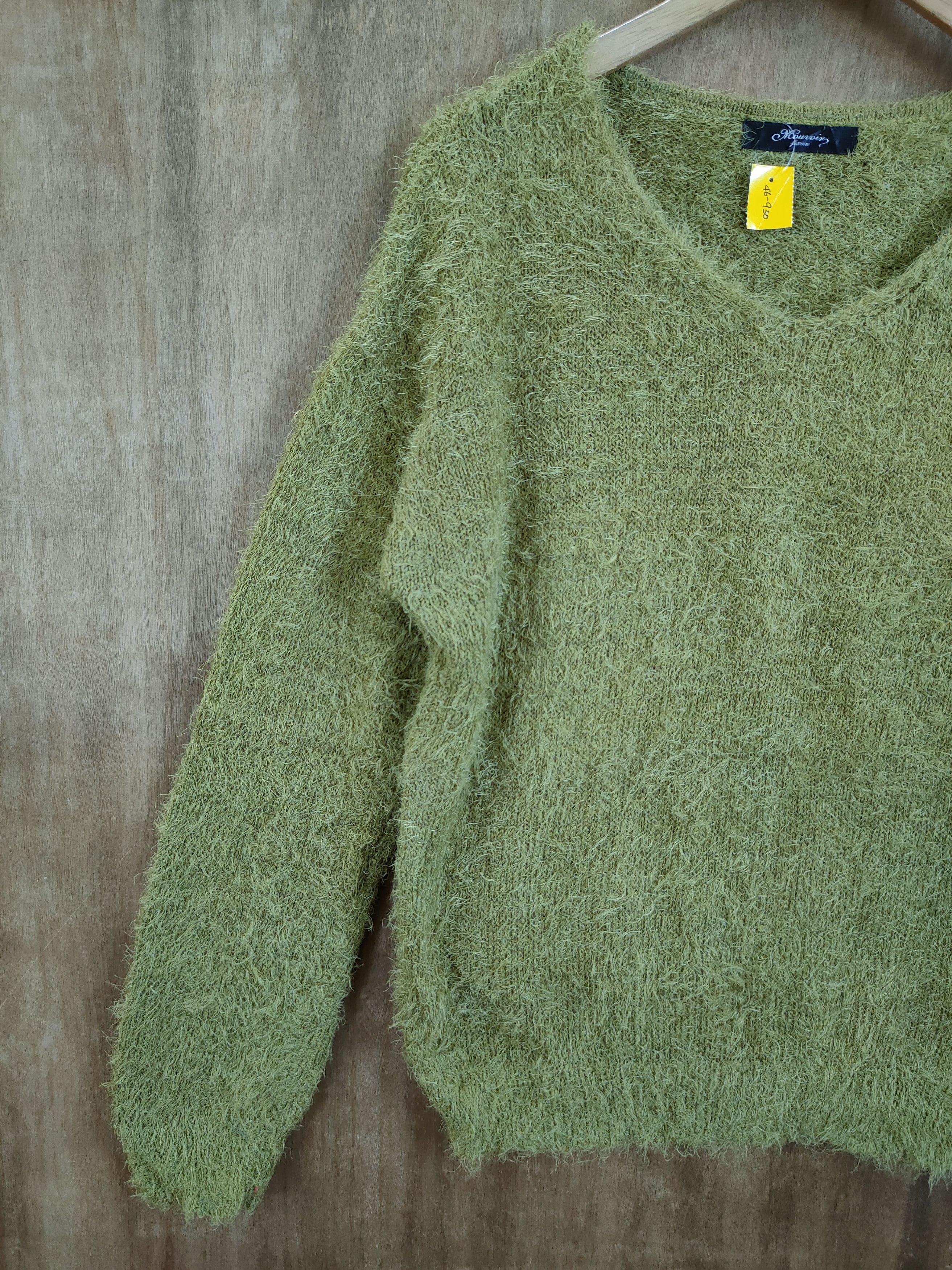 Homespun Knitwear DL Japan green soft mohair knitwear shag shaggy #46-930 Size US M / EU 48-50 / 2 - 2 Thumbnail