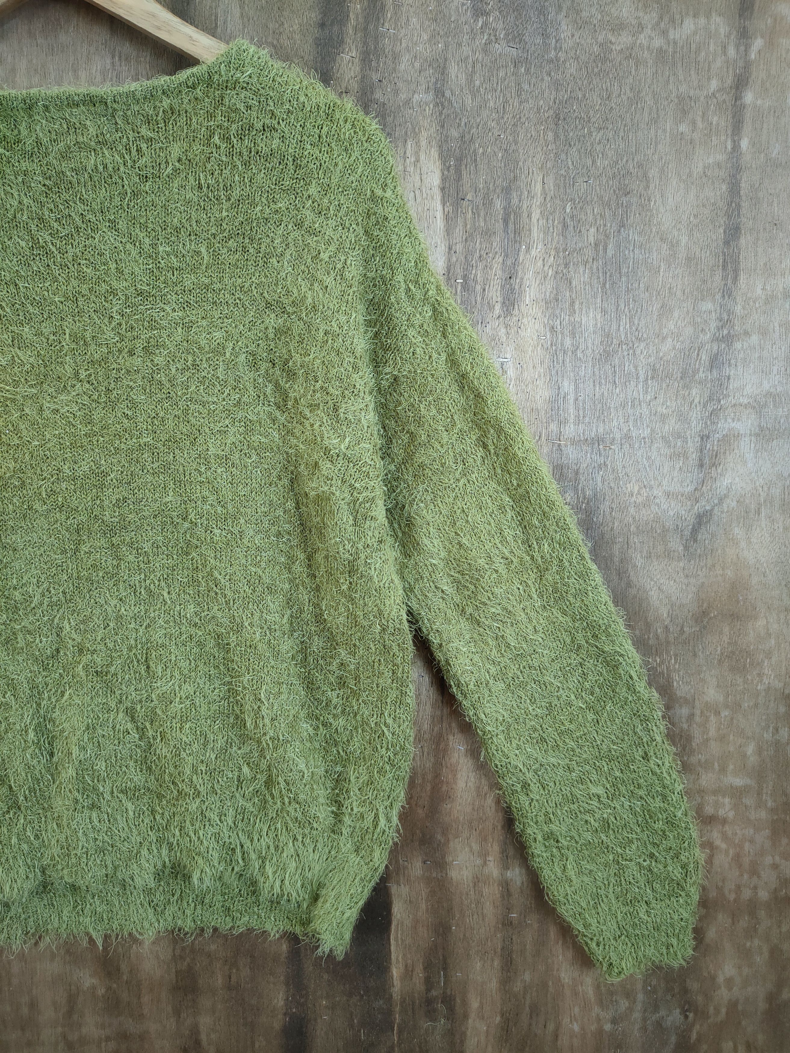 Homespun Knitwear DL Japan green soft mohair knitwear shag shaggy #46-930 Size US M / EU 48-50 / 2 - 10 Thumbnail