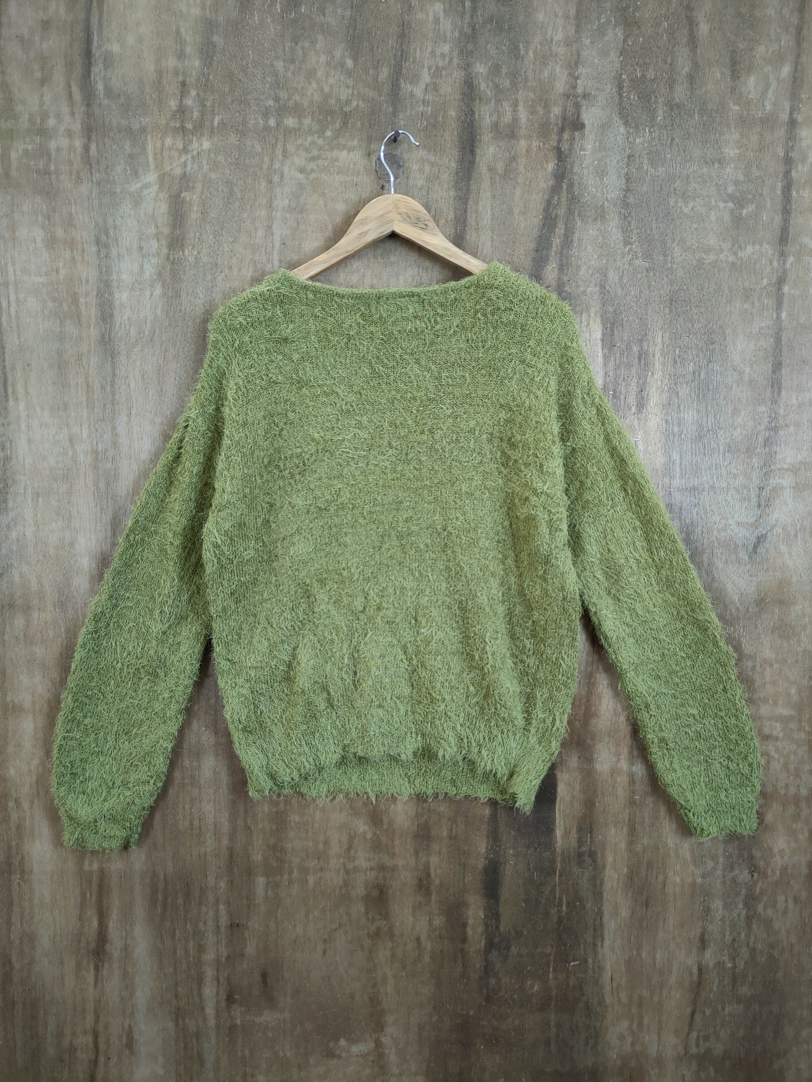 Homespun Knitwear DL Japan green soft mohair knitwear shag shaggy #46-930 Size US M / EU 48-50 / 2 - 8 Thumbnail