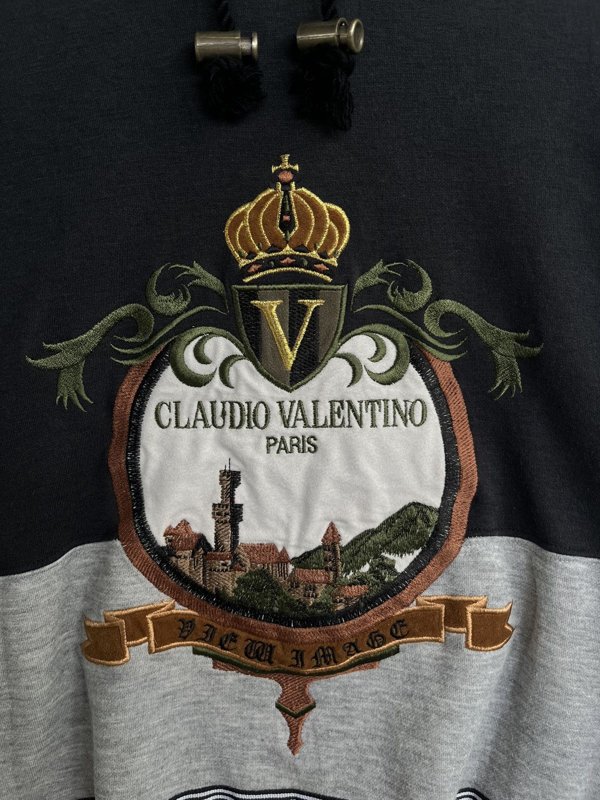 Vintage Vintage 90s Two Tones Claudio Valentino Hoodie Size US XL / EU 56 / 4 - 3 Thumbnail