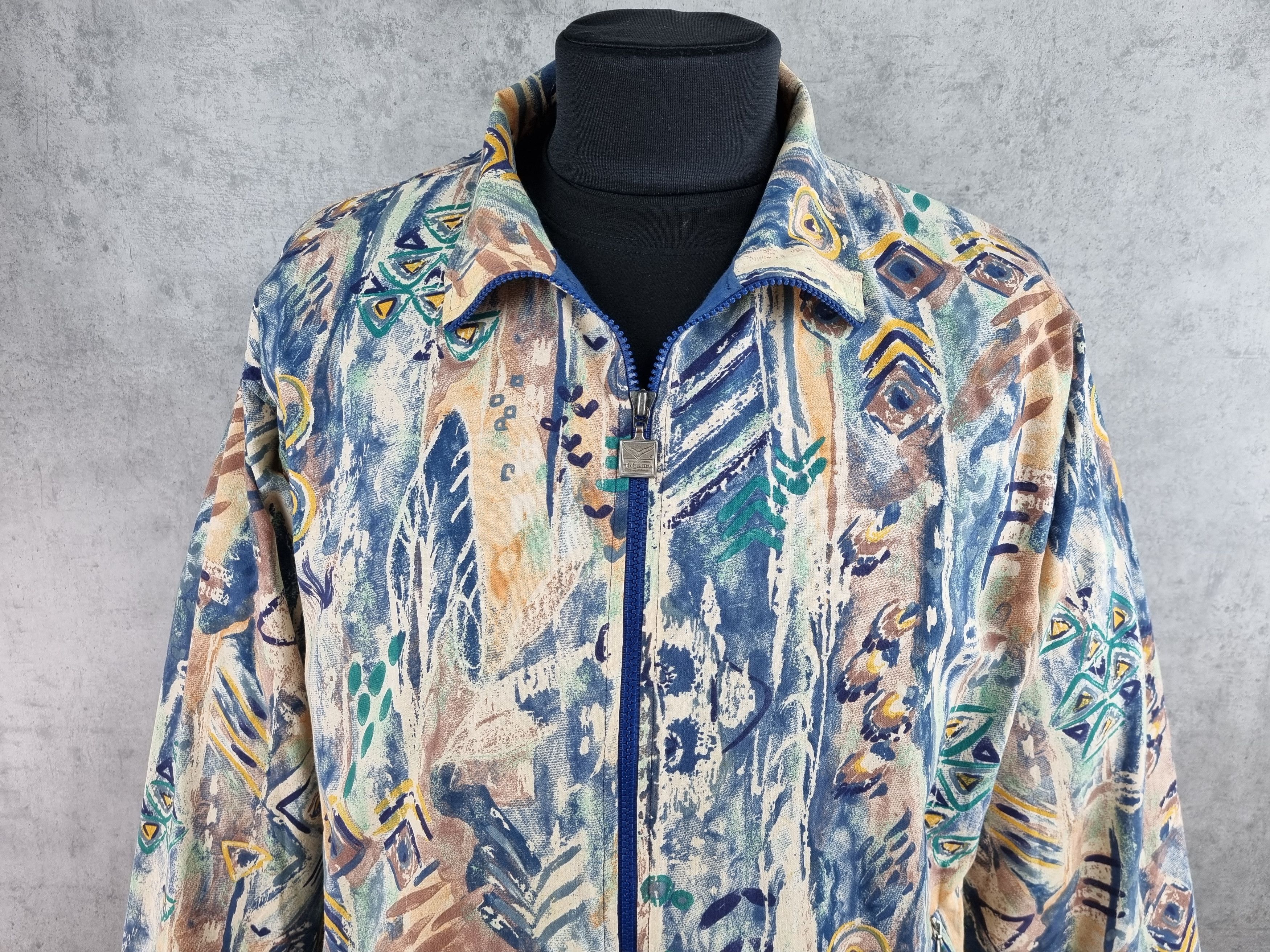 Native 90s Rare TRIGEMA Germany Vintage Jacket Art Abstract Size US M / EU 48-50 / 2 - 1 Thumbnail