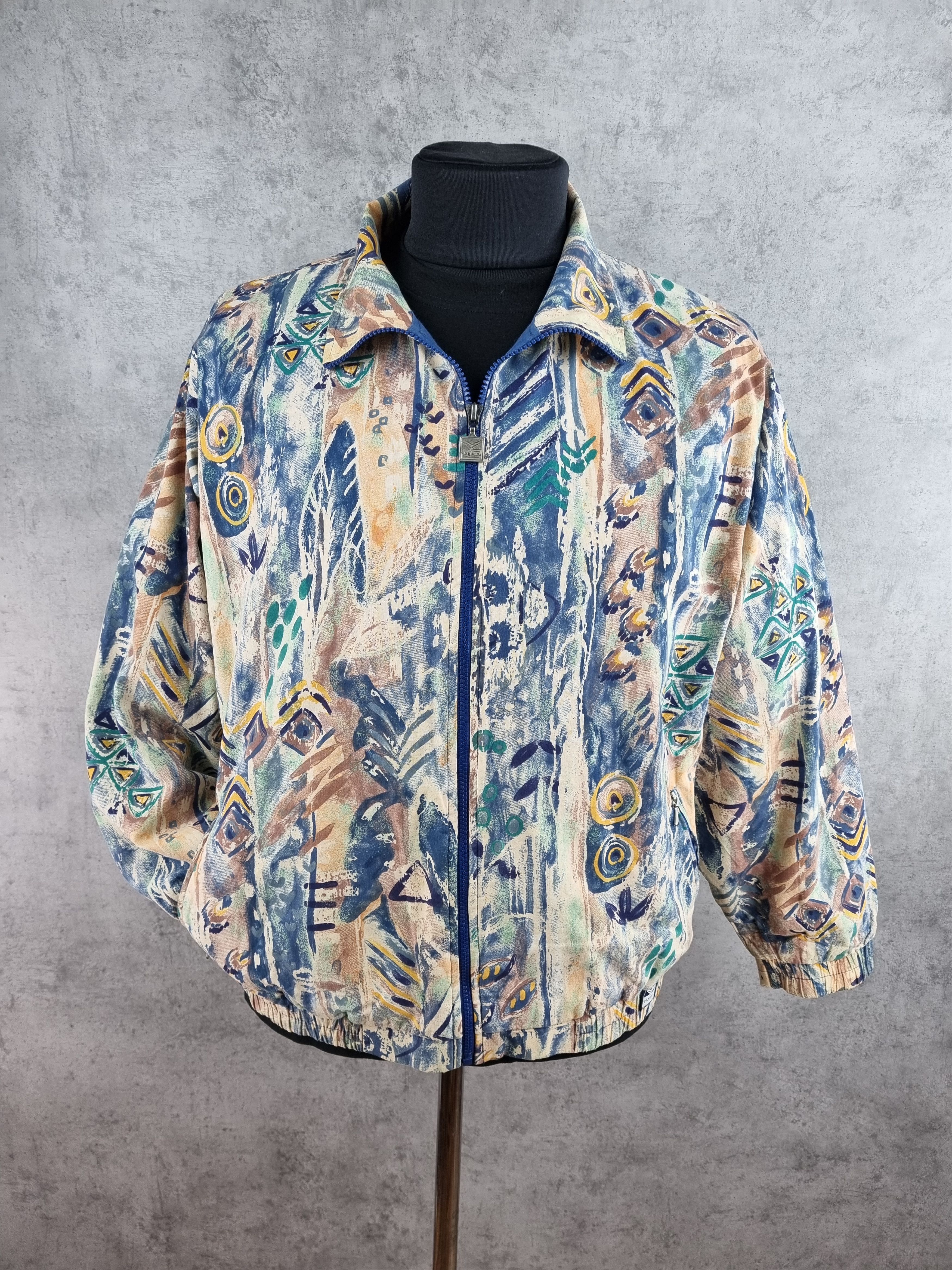 Native 90s Rare TRIGEMA Germany Vintage Jacket Art Abstract Size US M / EU 48-50 / 2 - 2 Thumbnail