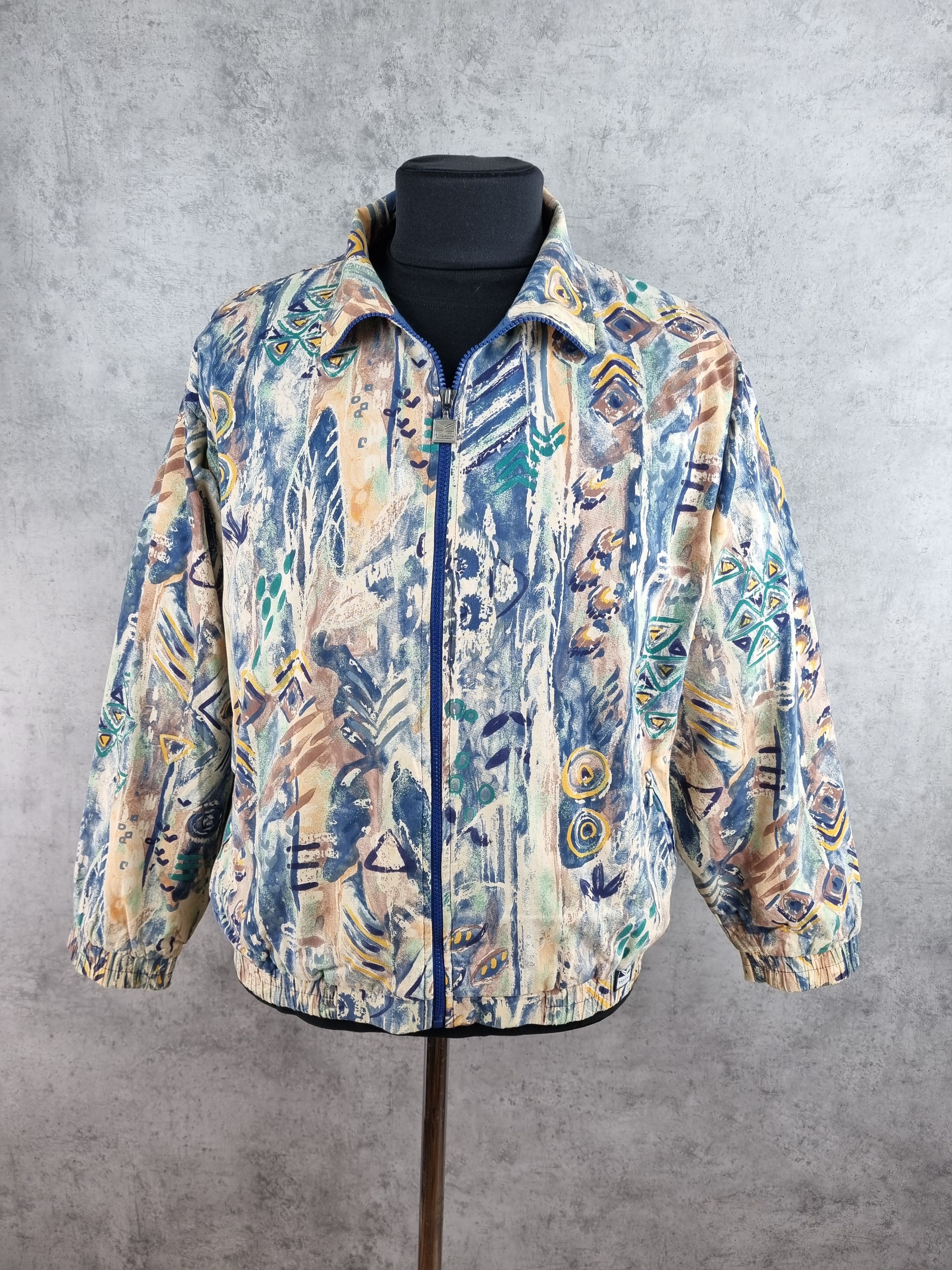 Native 90s Rare TRIGEMA Germany Vintage Jacket Art Abstract Size US M / EU 48-50 / 2 - 18 Thumbnail