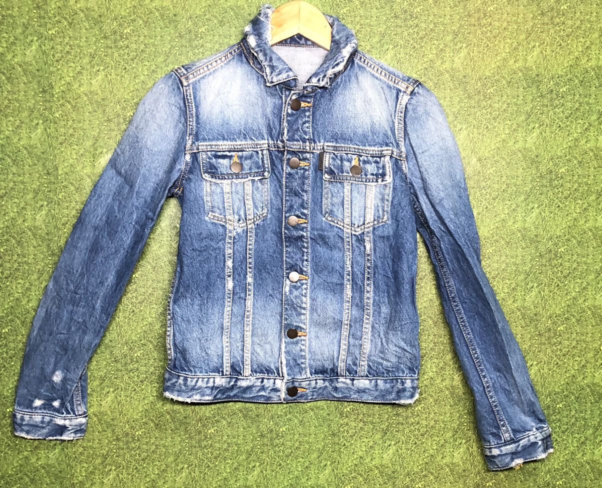 JIL SANDER SAMPLE DISSTRESSED DENIM JACKET