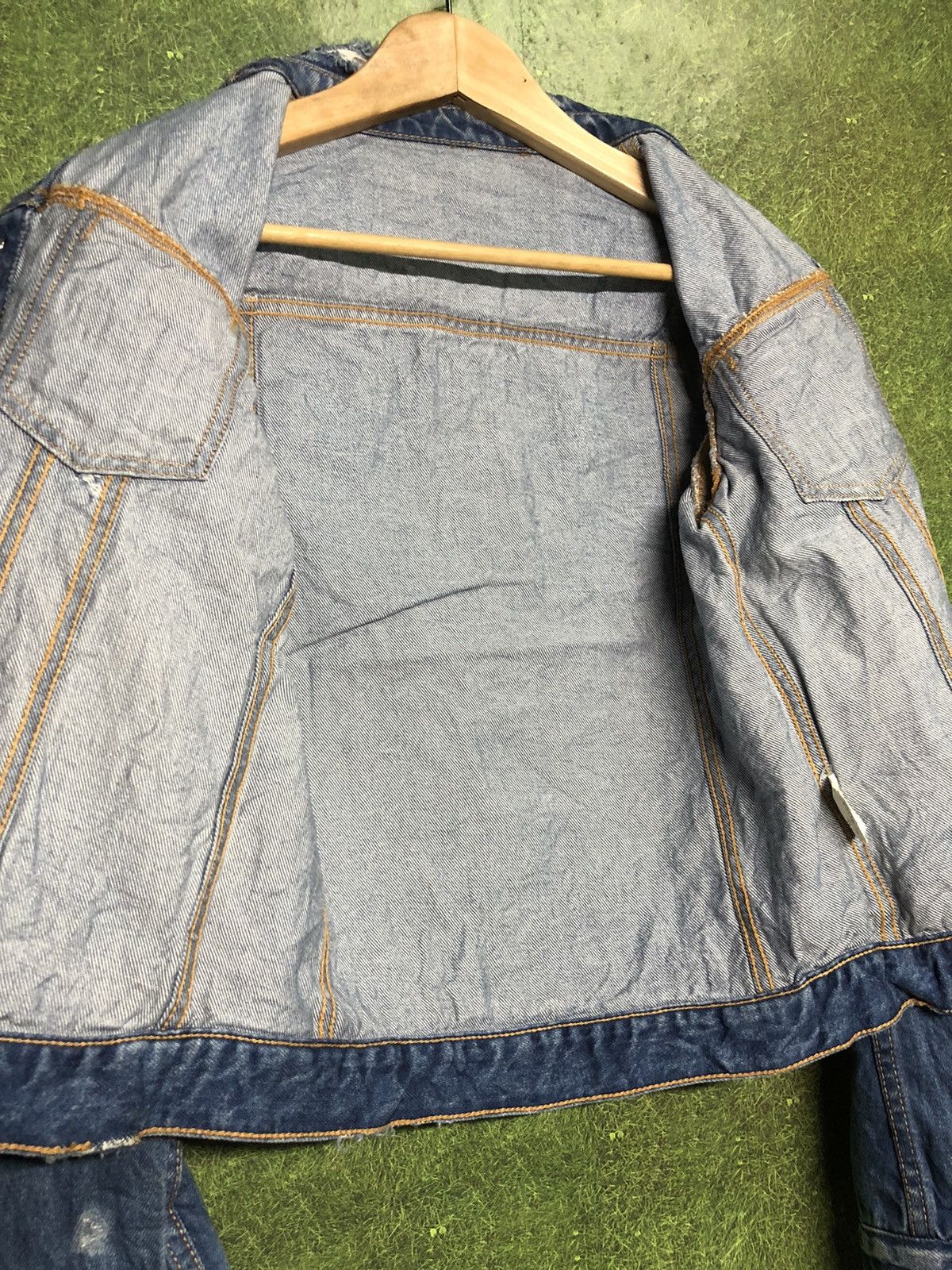 Designer × Jil Sander JIL SANDER SAMPLE DISSTRESSED DENIM JACKET Size US XS / EU 42 / 0 - 4 Thumbnail