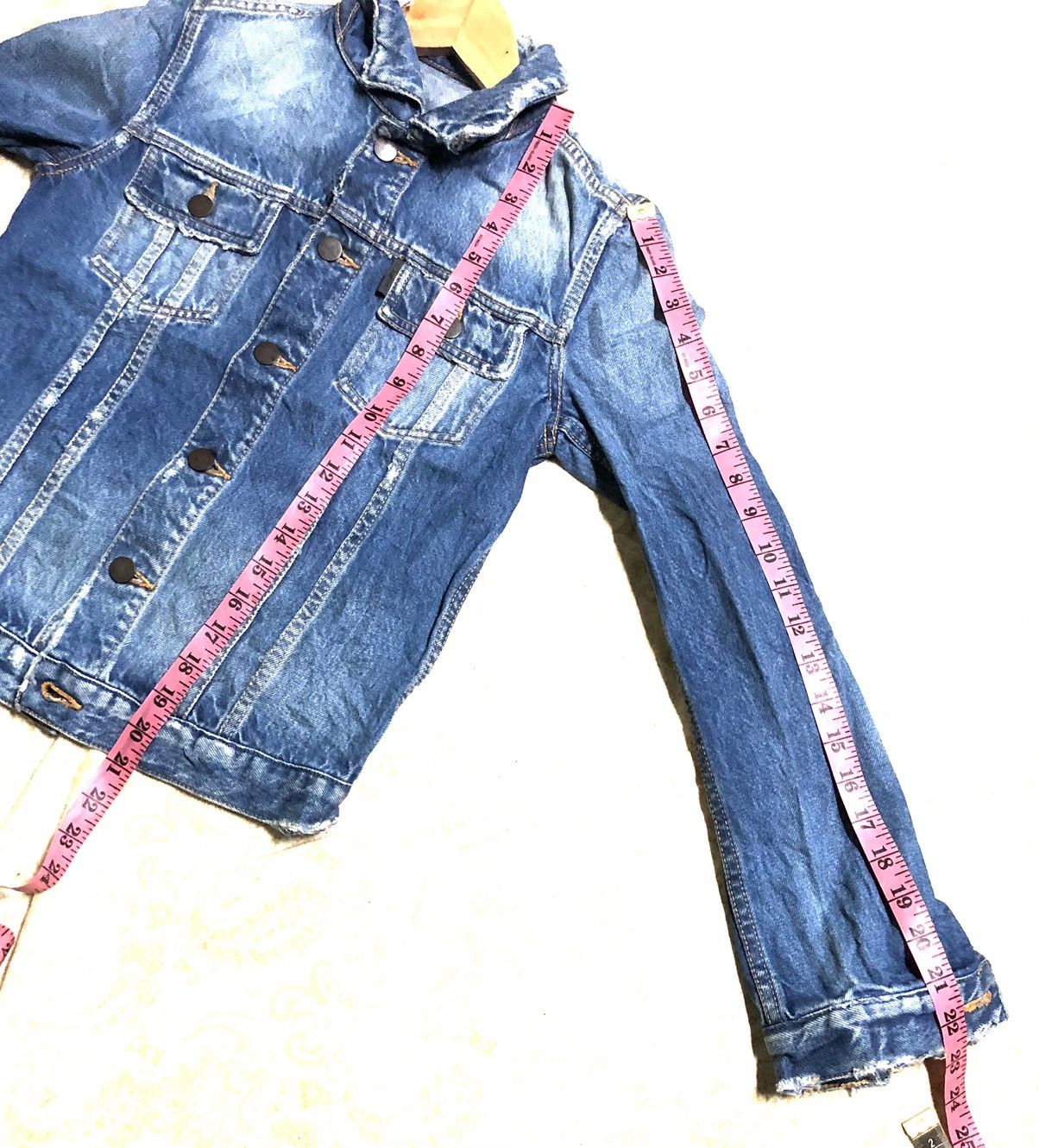 Designer × Jil Sander JIL SANDER SAMPLE DISSTRESSED DENIM JACKET Size US XS / EU 42 / 0 - 8 Thumbnail