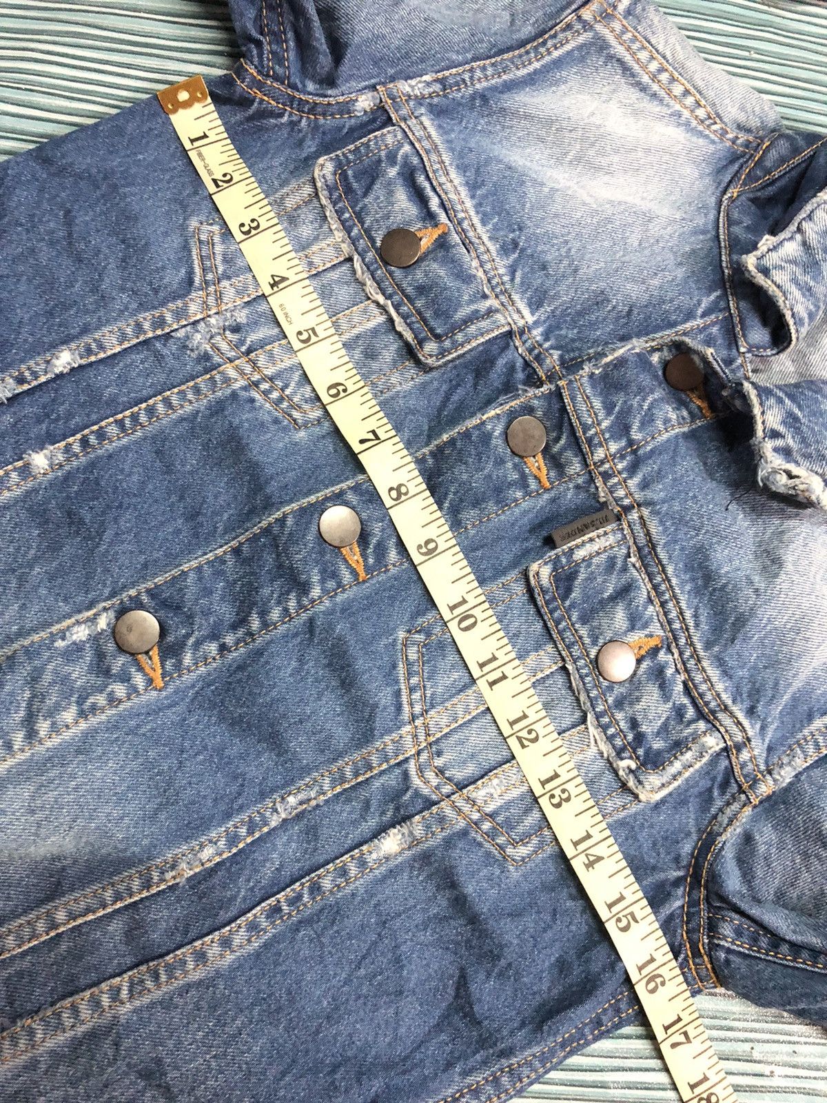 Designer × Jil Sander JIL SANDER SAMPLE DISSTRESSED DENIM JACKET Size US XS / EU 42 / 0 - 9 Thumbnail