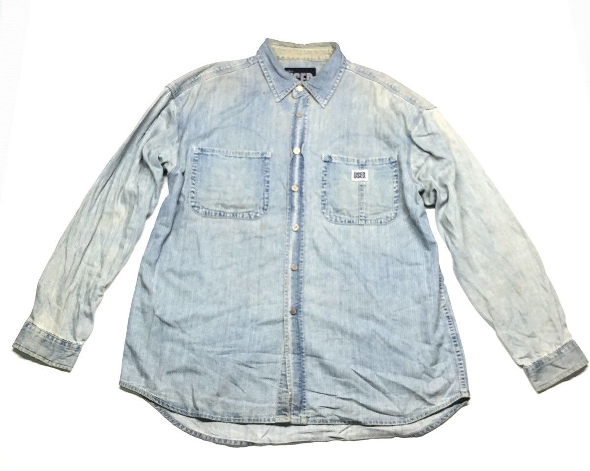 Vintage GET USED CLASSIC JEANS NEW YORK WORKER DENIM SHIRT BY ELIE Size US XL / EU 56 / 4 - 1 Thumbnail