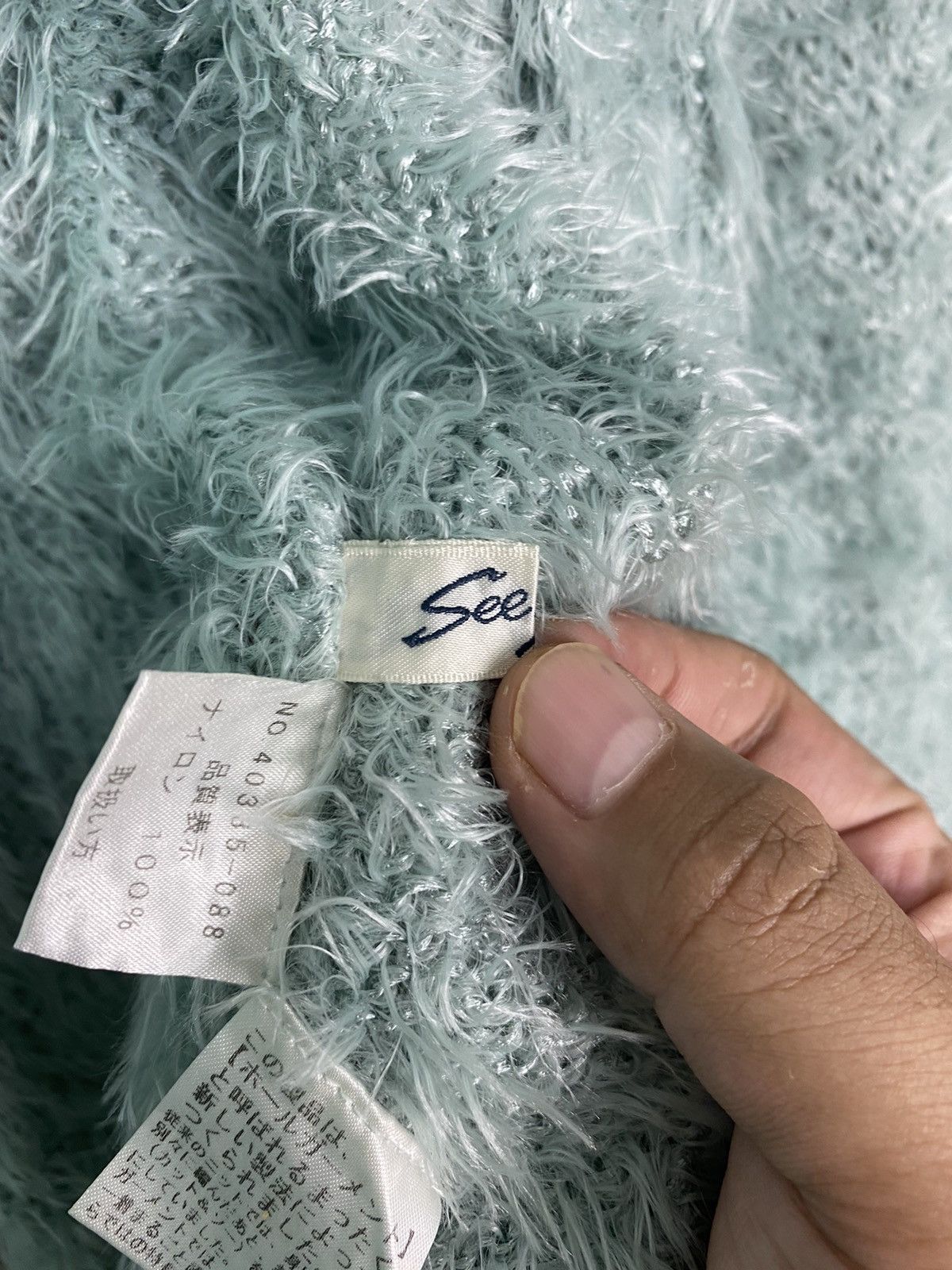 Homespun Knitwear DL See Ya Shag Shaggy Fur Mohair knitwear Cardigan #B643 Size US M / EU 48-50 / 2 - 9 Thumbnail