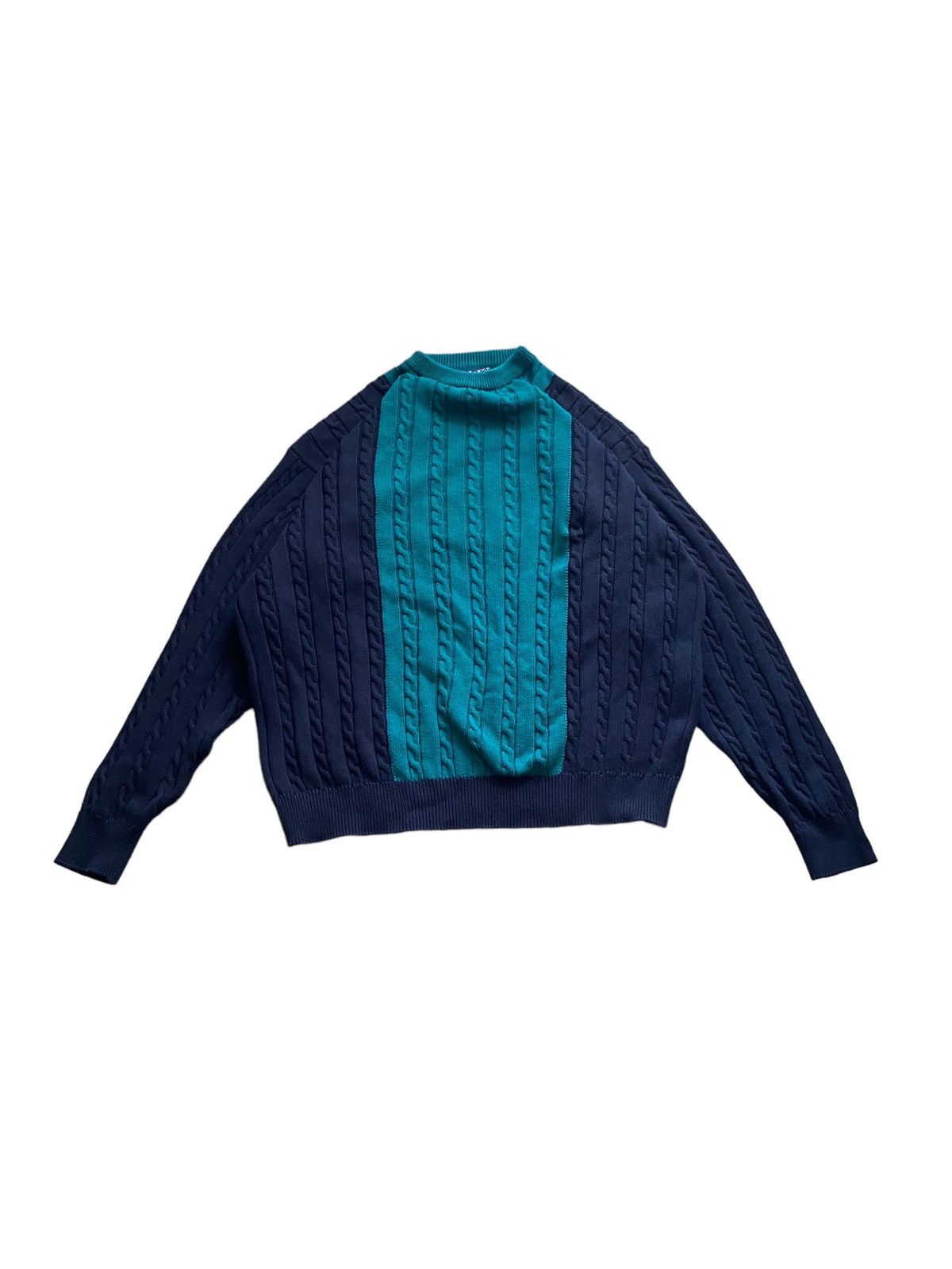 Vintage Vintage baggy abstract cable knit sweater 1990s Size US M / EU 48-50 / 2 - 1 Thumbnail
