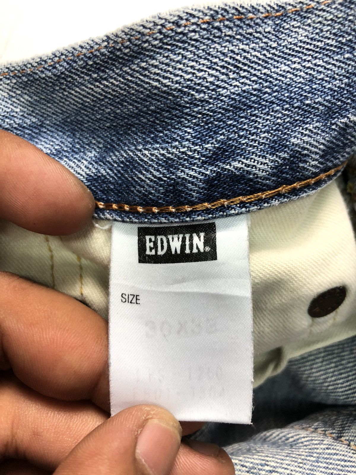 Edwin × Vintage VINTAGE EDWIN 505xx SELVEDGE BLUE WASH DISTRESSED DENIM Size US 29 - 7 Thumbnail