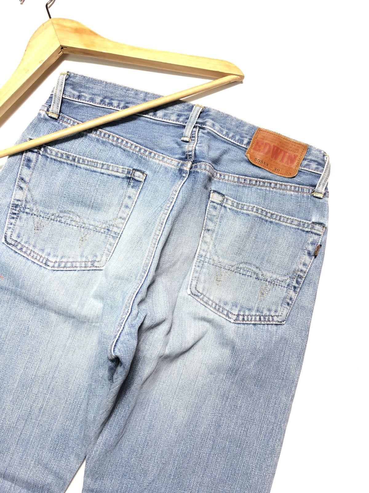 Edwin × Vintage VINTAGE EDWIN 505xx SELVEDGE BLUE WASH DISTRESSED DENIM Size US 29 - 10 Thumbnail