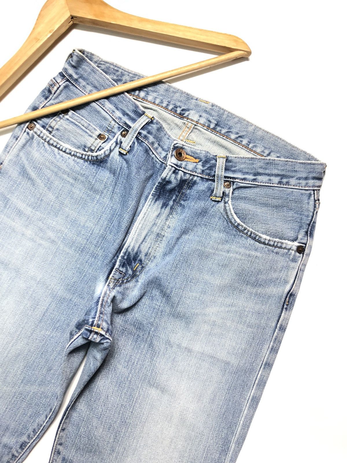 Edwin × Vintage VINTAGE EDWIN 505xx SELVEDGE BLUE WASH DISTRESSED DENIM Size US 29 - 2 Thumbnail