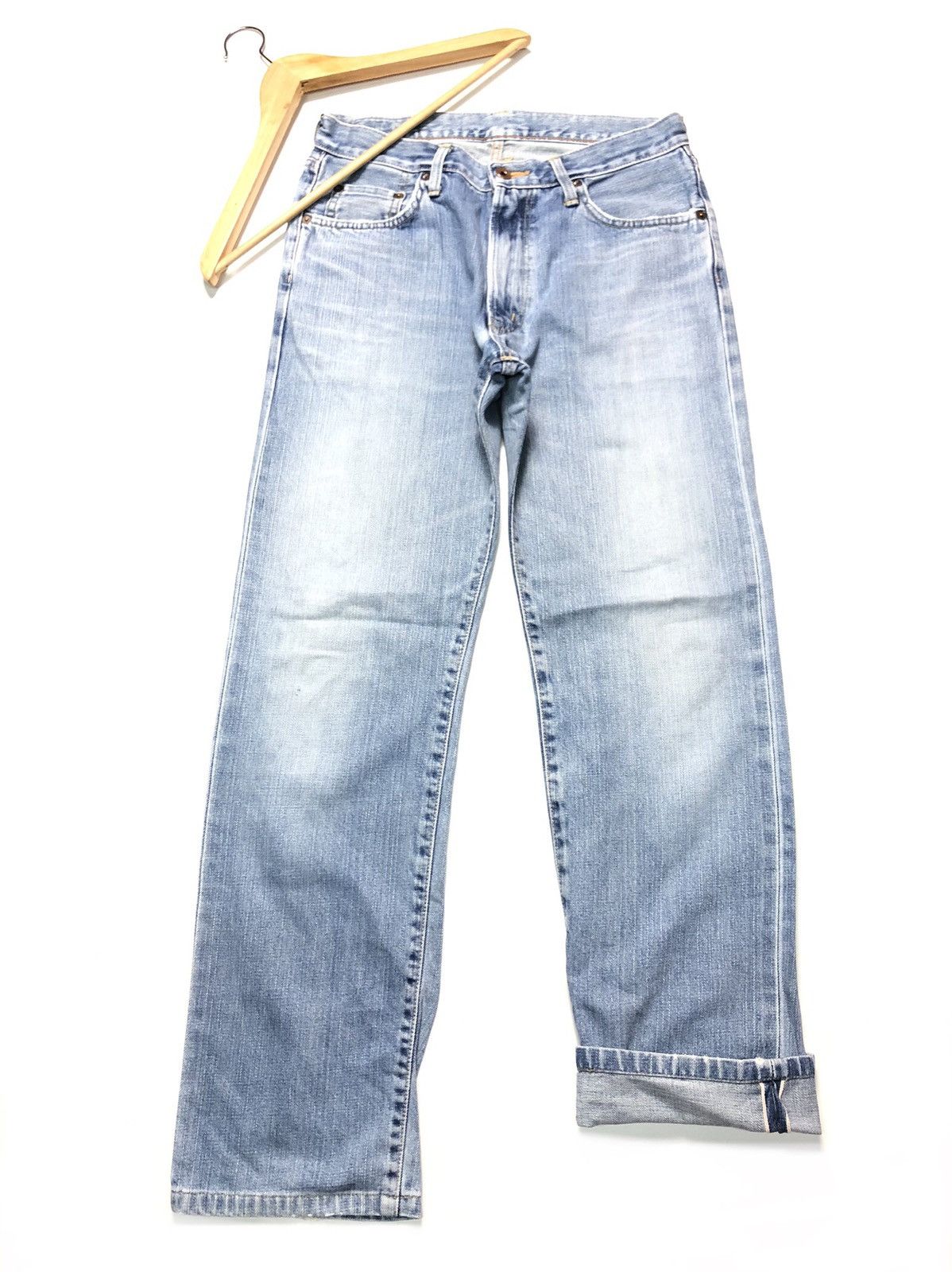 Edwin × Vintage VINTAGE EDWIN 505xx SELVEDGE BLUE WASH DISTRESSED DENIM Size US 29 - 1 Thumbnail