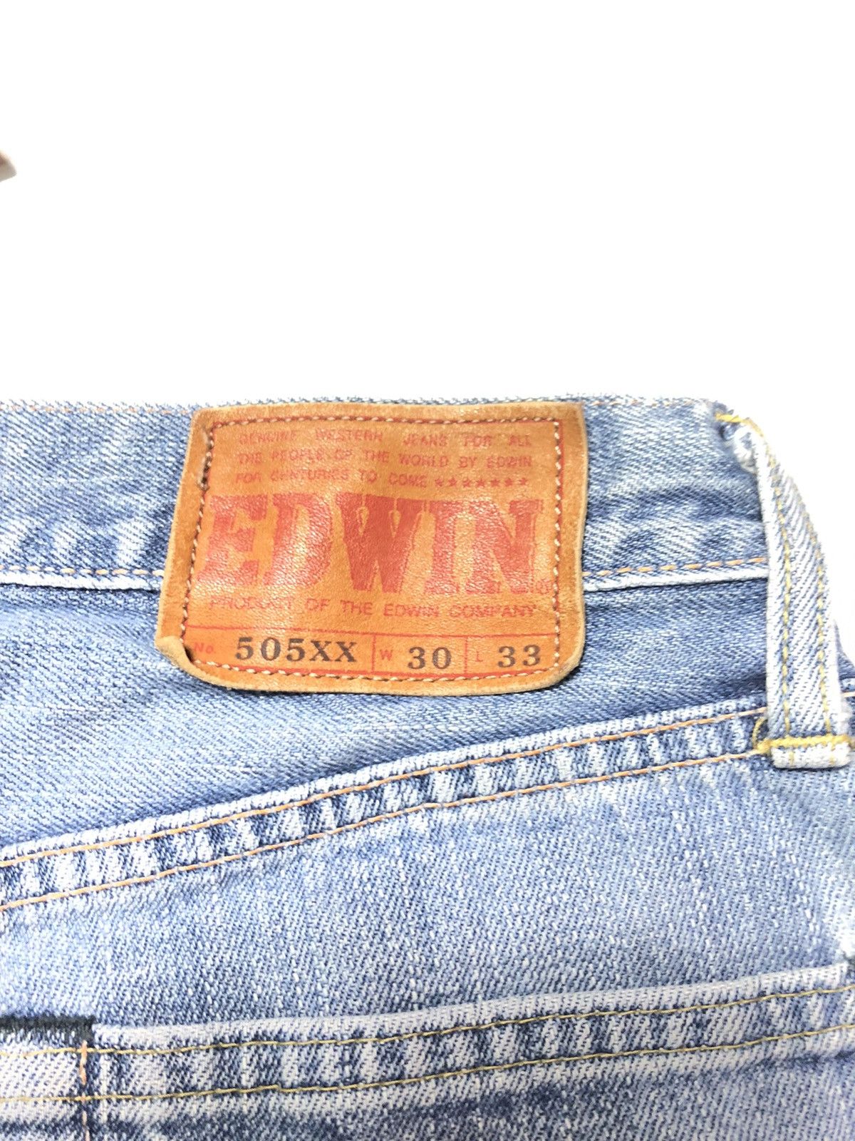 Edwin × Vintage VINTAGE EDWIN 505xx SELVEDGE BLUE WASH DISTRESSED DENIM Size US 29 - 12 Thumbnail