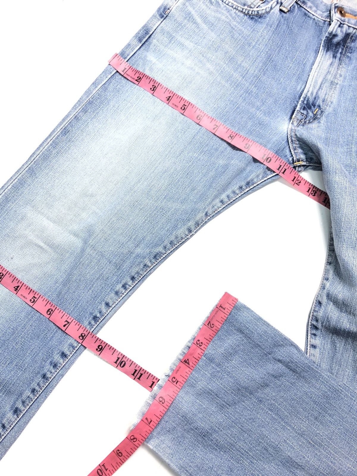 Edwin × Vintage VINTAGE EDWIN 505xx SELVEDGE BLUE WASH DISTRESSED DENIM Size US 29 - 17 Thumbnail