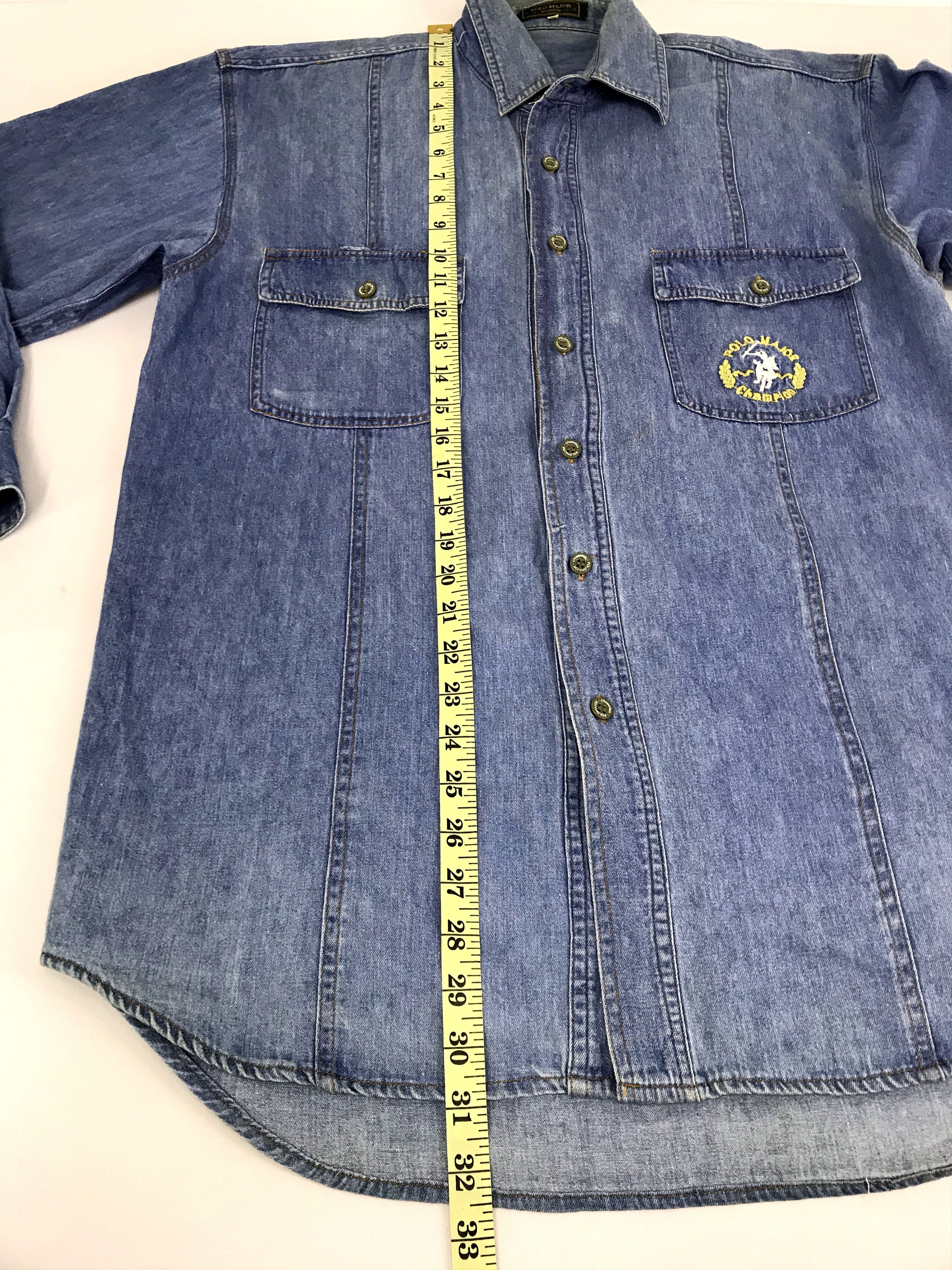 Flannel Vintage Polo Major Champion Western Denim Jeans Flannel Size US L / EU 52-54 / 3 - 11 Thumbnail