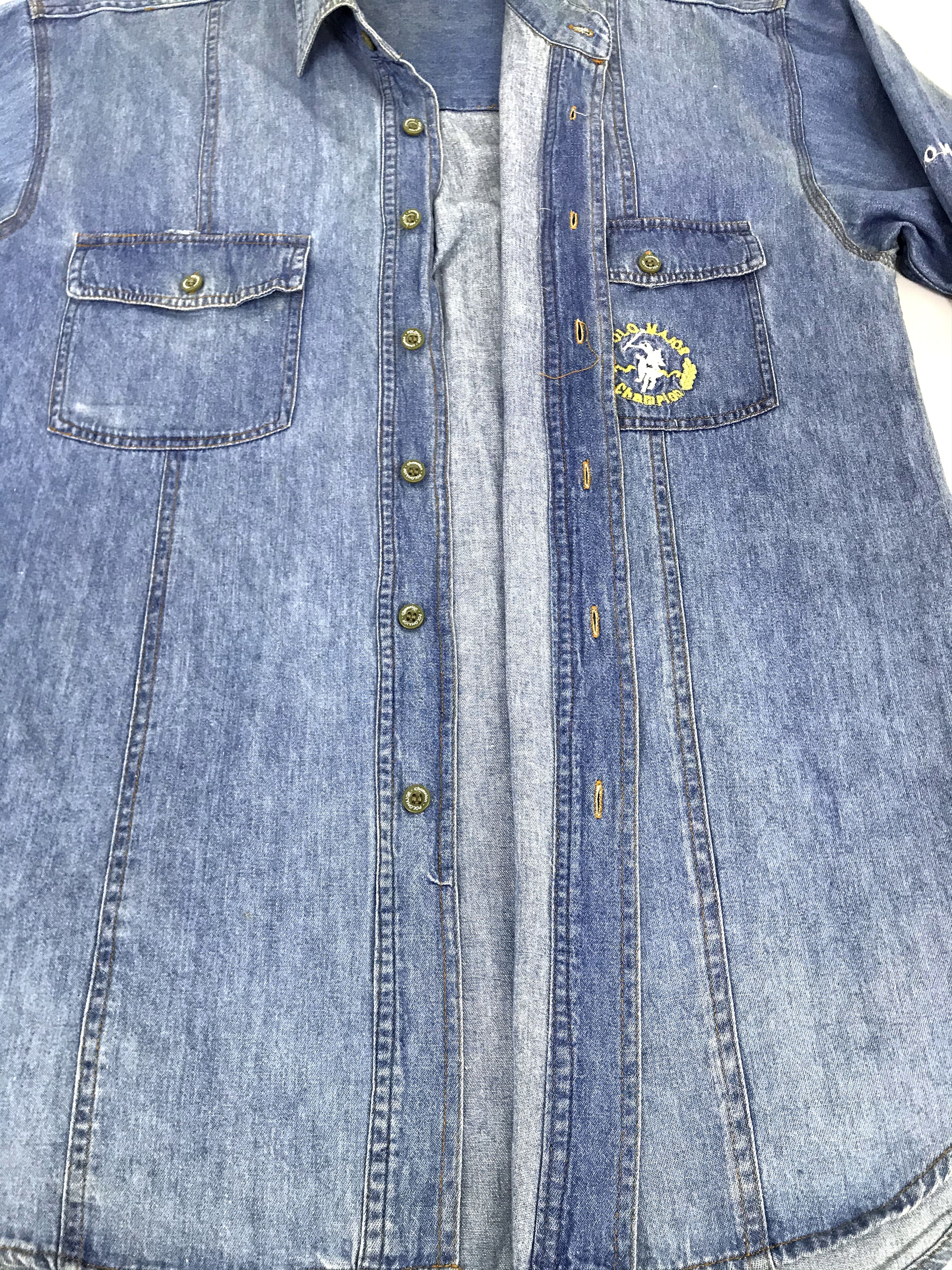 Flannel Vintage Polo Major Champion Western Denim Jeans Flannel Size US L / EU 52-54 / 3 - 6 Thumbnail