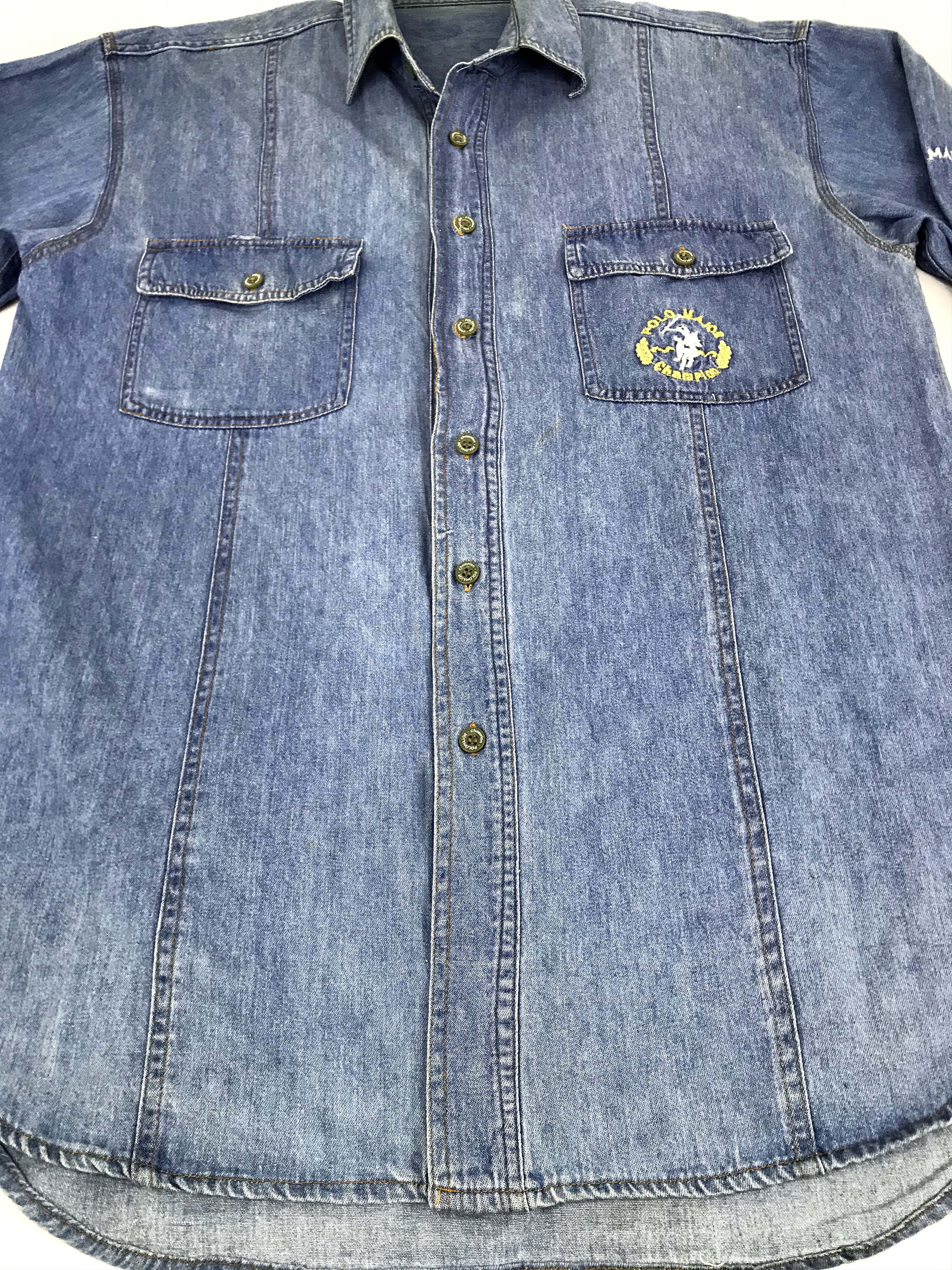 Flannel Vintage Polo Major Champion Western Denim Jeans Flannel Size US L / EU 52-54 / 3 - 3 Thumbnail