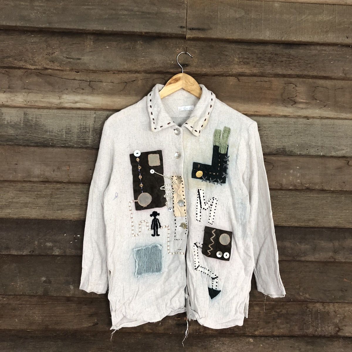 Japanese Brand × Vintage Max Co Light Grey art shirt #c1163 Size US M / EU 48-50 / 2 - 3 Thumbnail