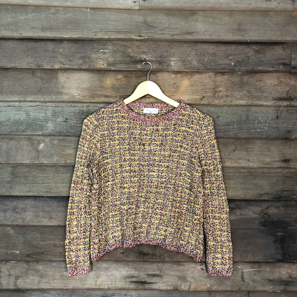 image of Coloured Cable Knit Sweater x Homespun Knitwear Giannilo Giudice Multicolor Knitwear Blouse C1160, 