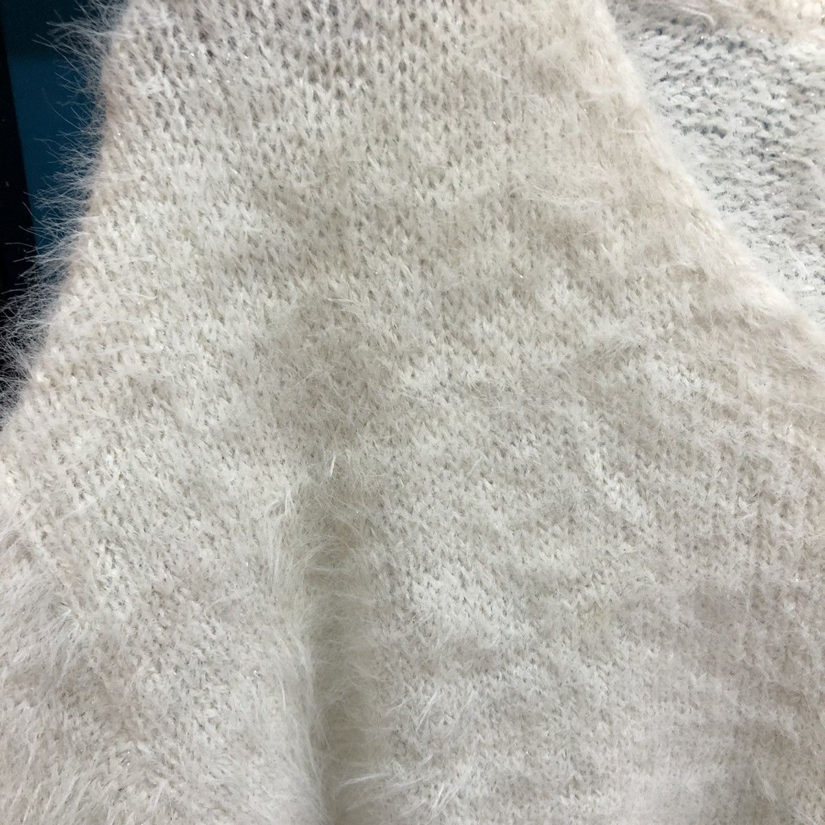 Homespun Knitwear Troissix White Shag Shaggy Fur Mohair Knitwear #6565 Size US M / EU 48-50 / 2 - 10 Thumbnail