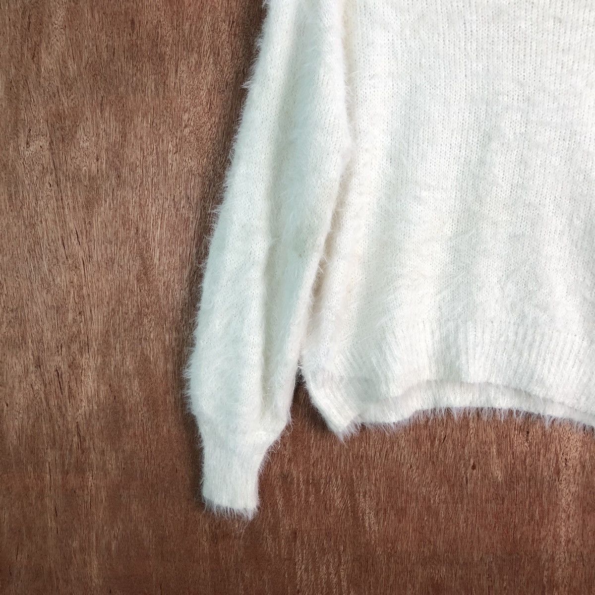 Homespun Knitwear Troissix White Shag Shaggy Fur Mohair Knitwear #6565 Size US M / EU 48-50 / 2 - 4 Thumbnail