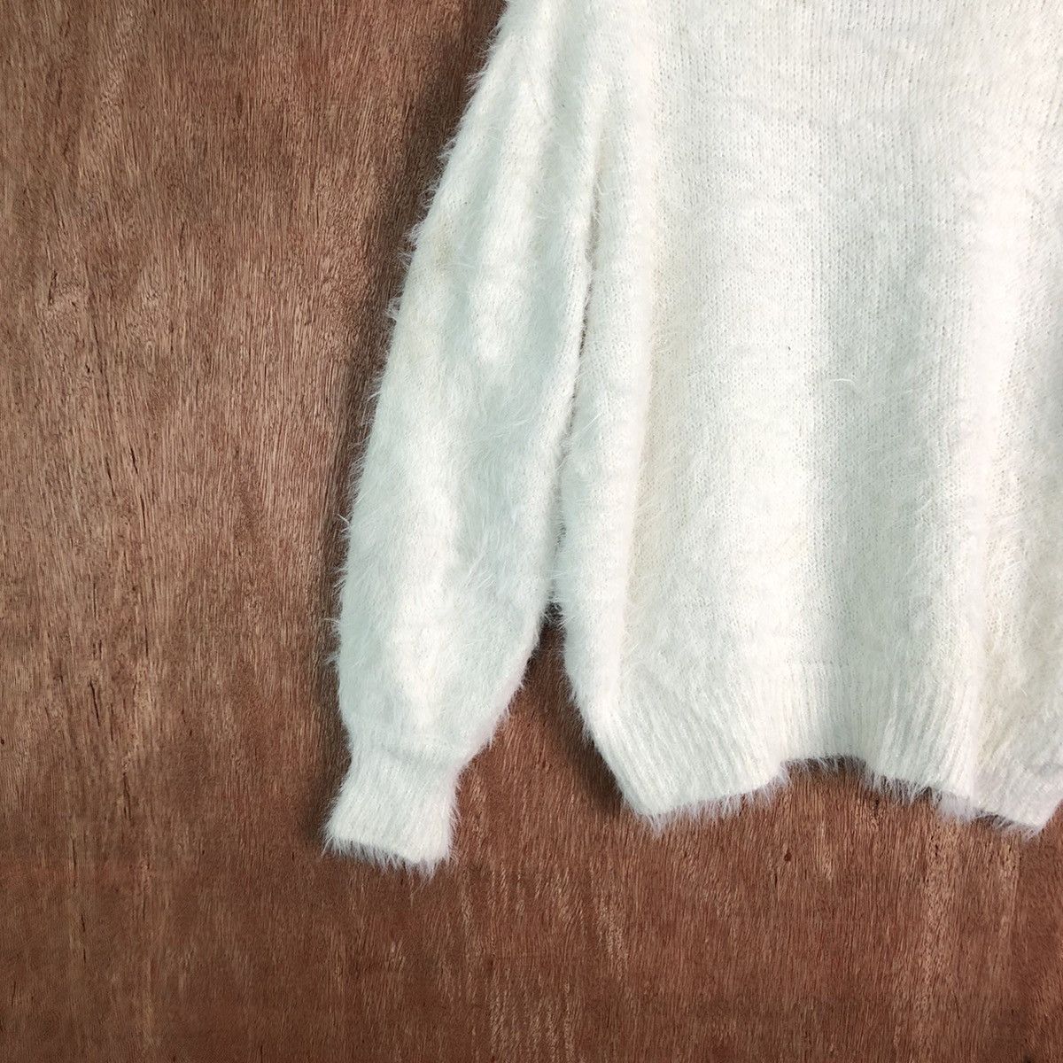 Homespun Knitwear Troissix White Shag Shaggy Fur Mohair Knitwear #6565 Size US M / EU 48-50 / 2 - 7 Thumbnail