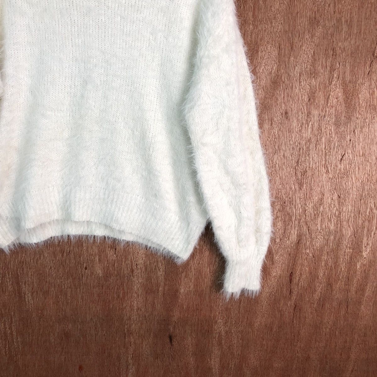 Homespun Knitwear Troissix White Shag Shaggy Fur Mohair Knitwear #6565 Size US M / EU 48-50 / 2 - 5 Thumbnail