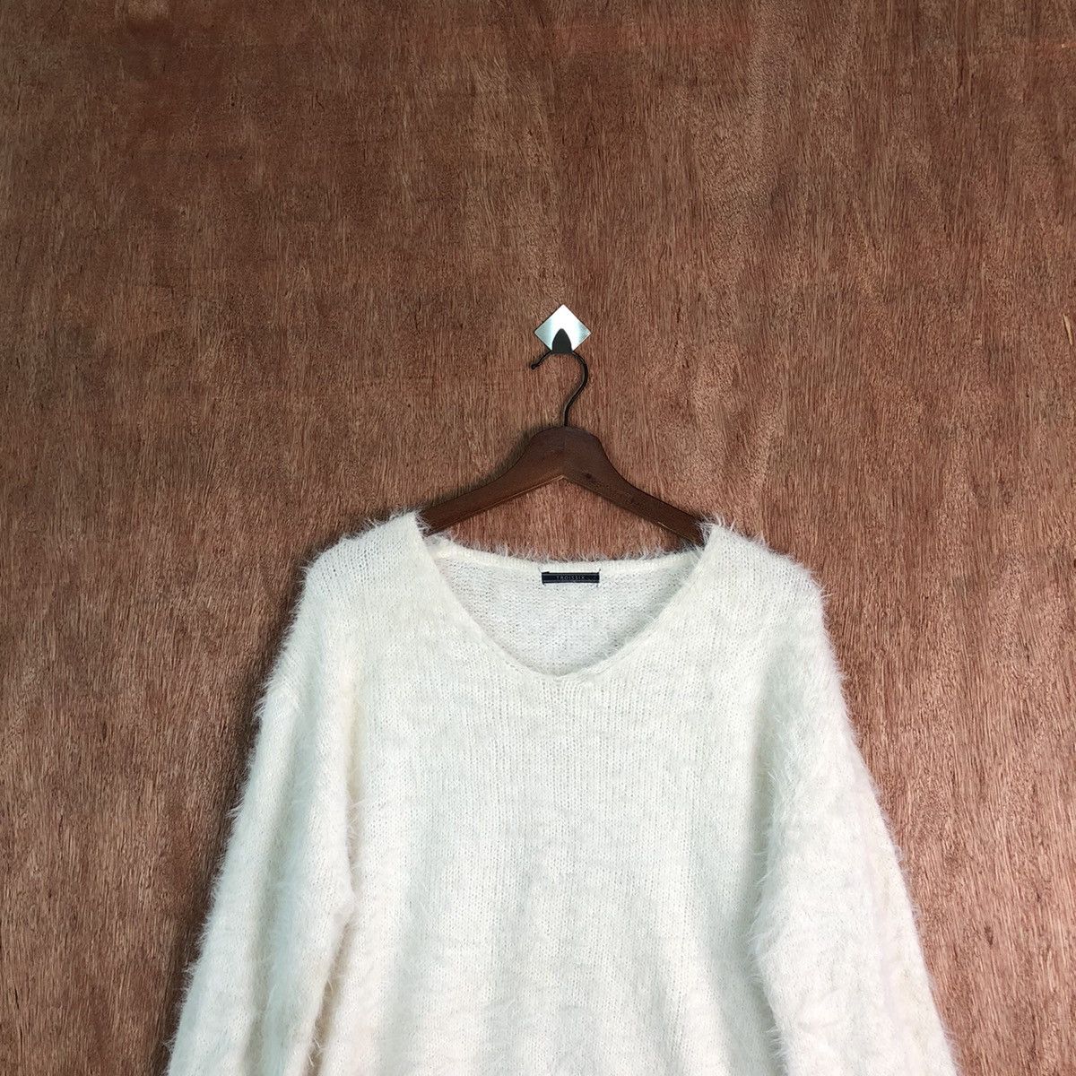 Homespun Knitwear Troissix White Shag Shaggy Fur Mohair Knitwear #6565 Size US M / EU 48-50 / 2 - 2 Thumbnail