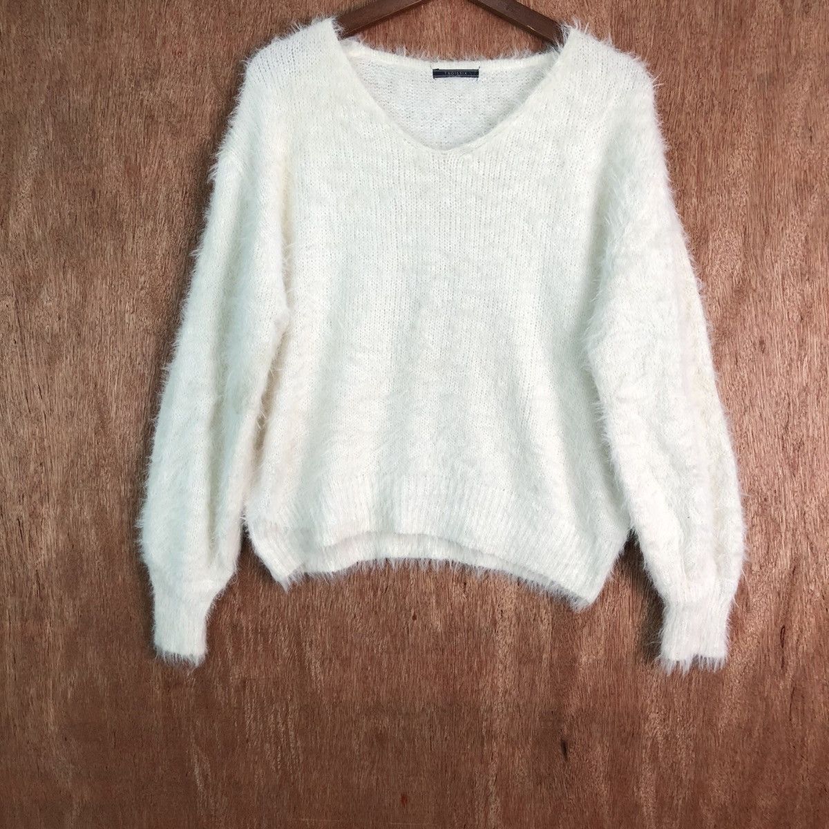 Homespun Knitwear Troissix White Shag Shaggy Fur Mohair Knitwear #6565 Size US M / EU 48-50 / 2 - 3 Thumbnail