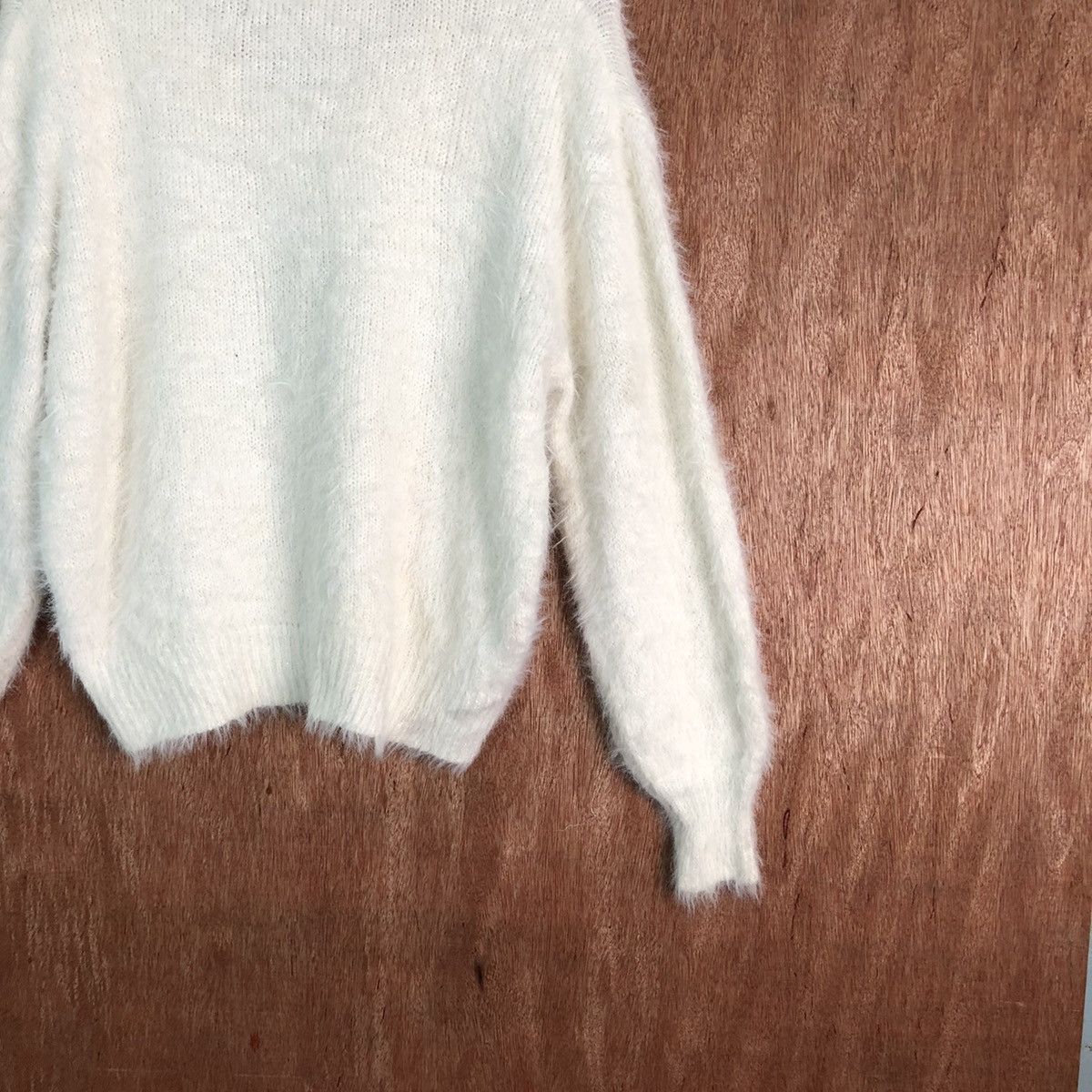 Homespun Knitwear Troissix White Shag Shaggy Fur Mohair Knitwear #6565 Size US M / EU 48-50 / 2 - 8 Thumbnail