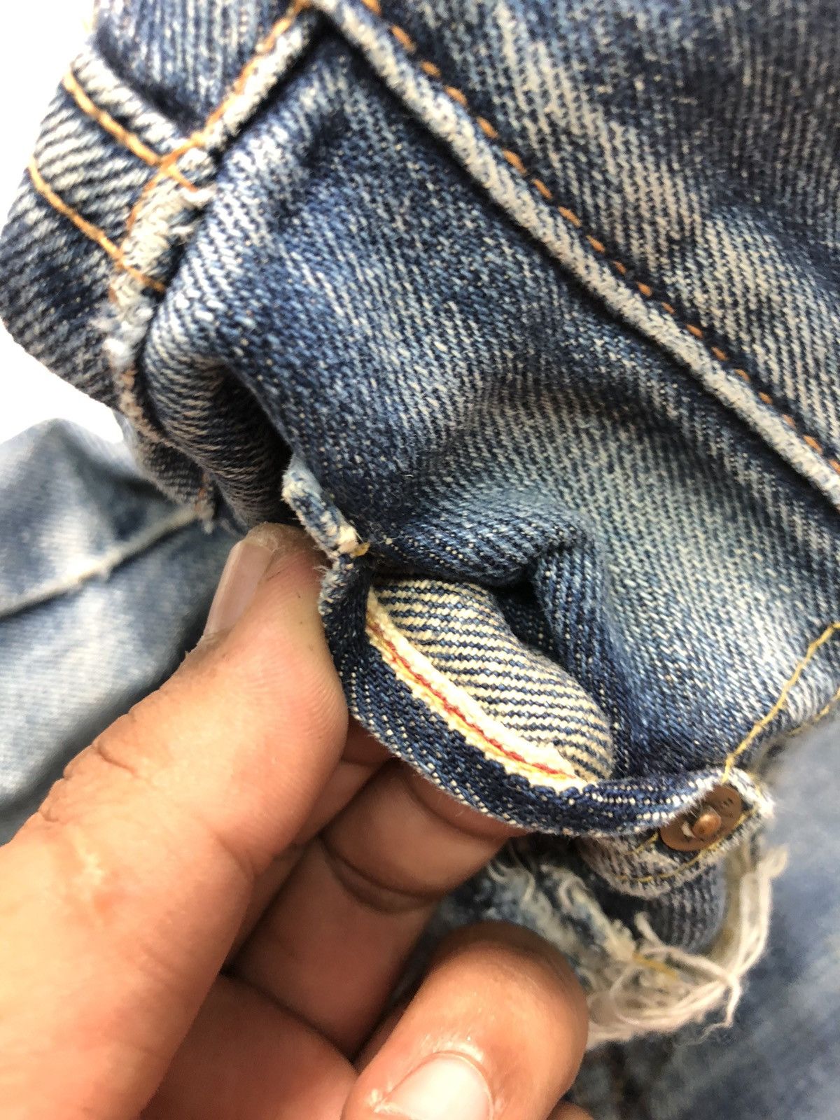Edwin × Vintage VINTAGE SELVEDGE EDWIN DISTRESSED BLUE WASH DENIM Size US 29 - 4 Thumbnail