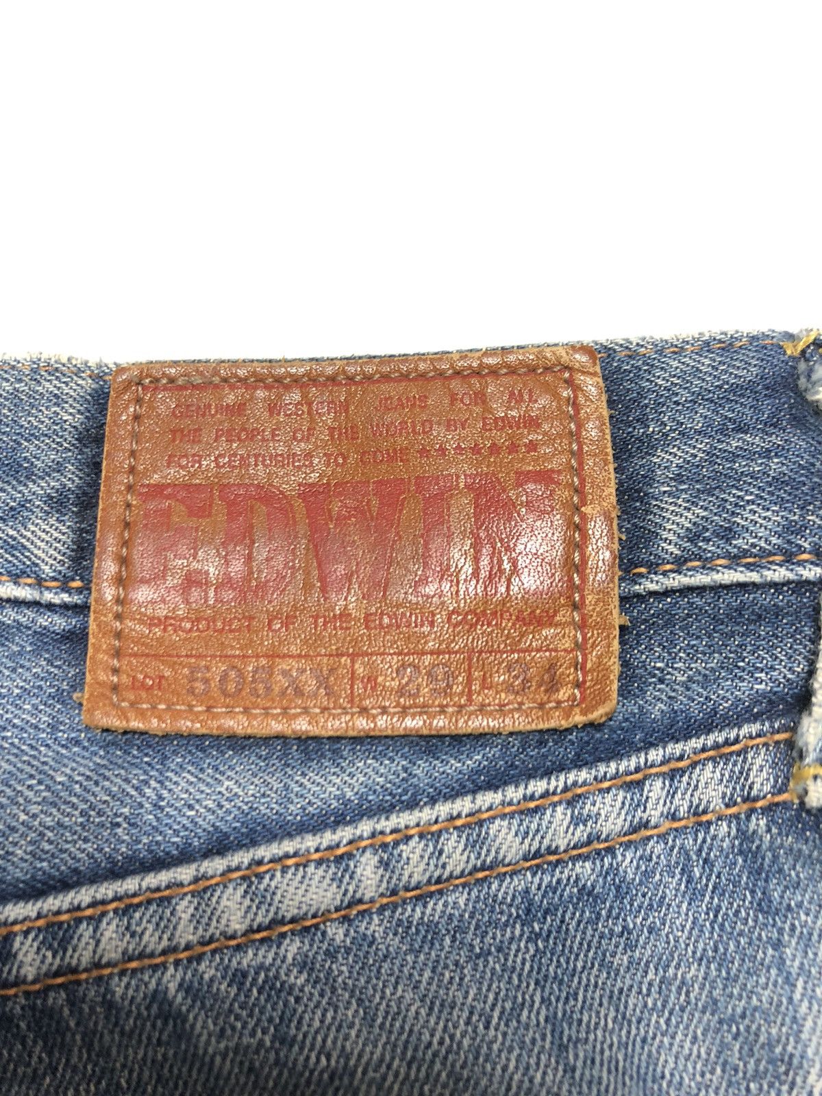 Edwin × Vintage VINTAGE SELVEDGE EDWIN DISTRESSED BLUE WASH DENIM Size US 29 - 13 Thumbnail