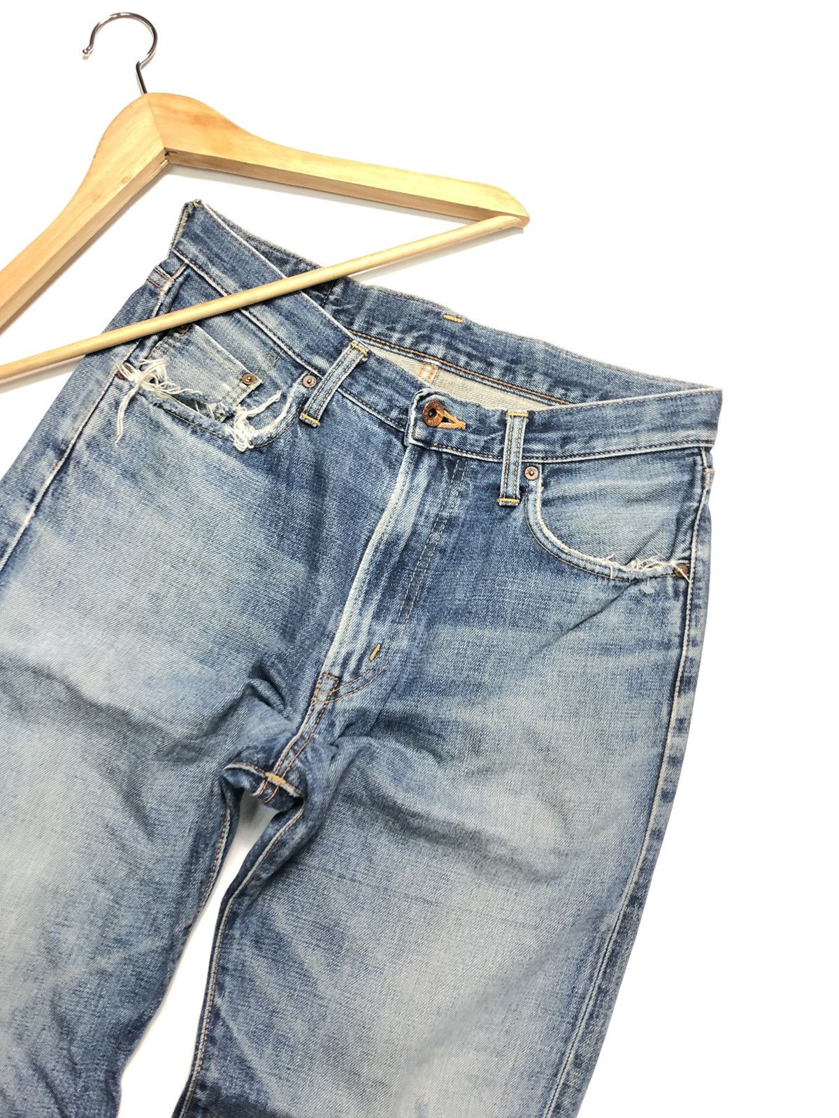 Edwin × Vintage VINTAGE SELVEDGE EDWIN DISTRESSED BLUE WASH DENIM Size US 29 - 2 Thumbnail