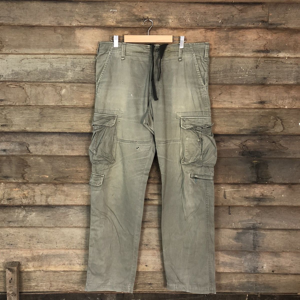 Faded Glory Real Standard Green Multipocket Cargo Pants #c1156 Size US 35 - 1 Thumbnail