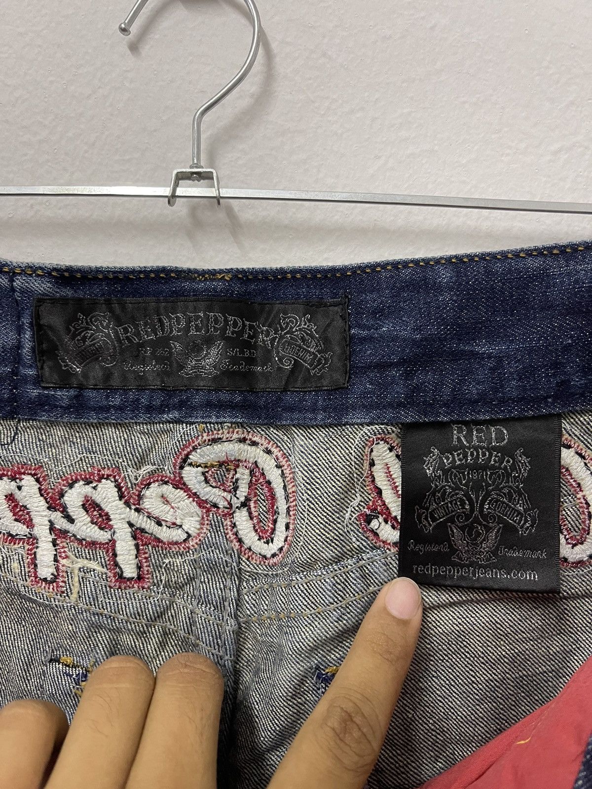 Japanese Brand × Vintage Vintage Redpepper Double Flag Distressed Jeans Size US 31 - 17 Thumbnail