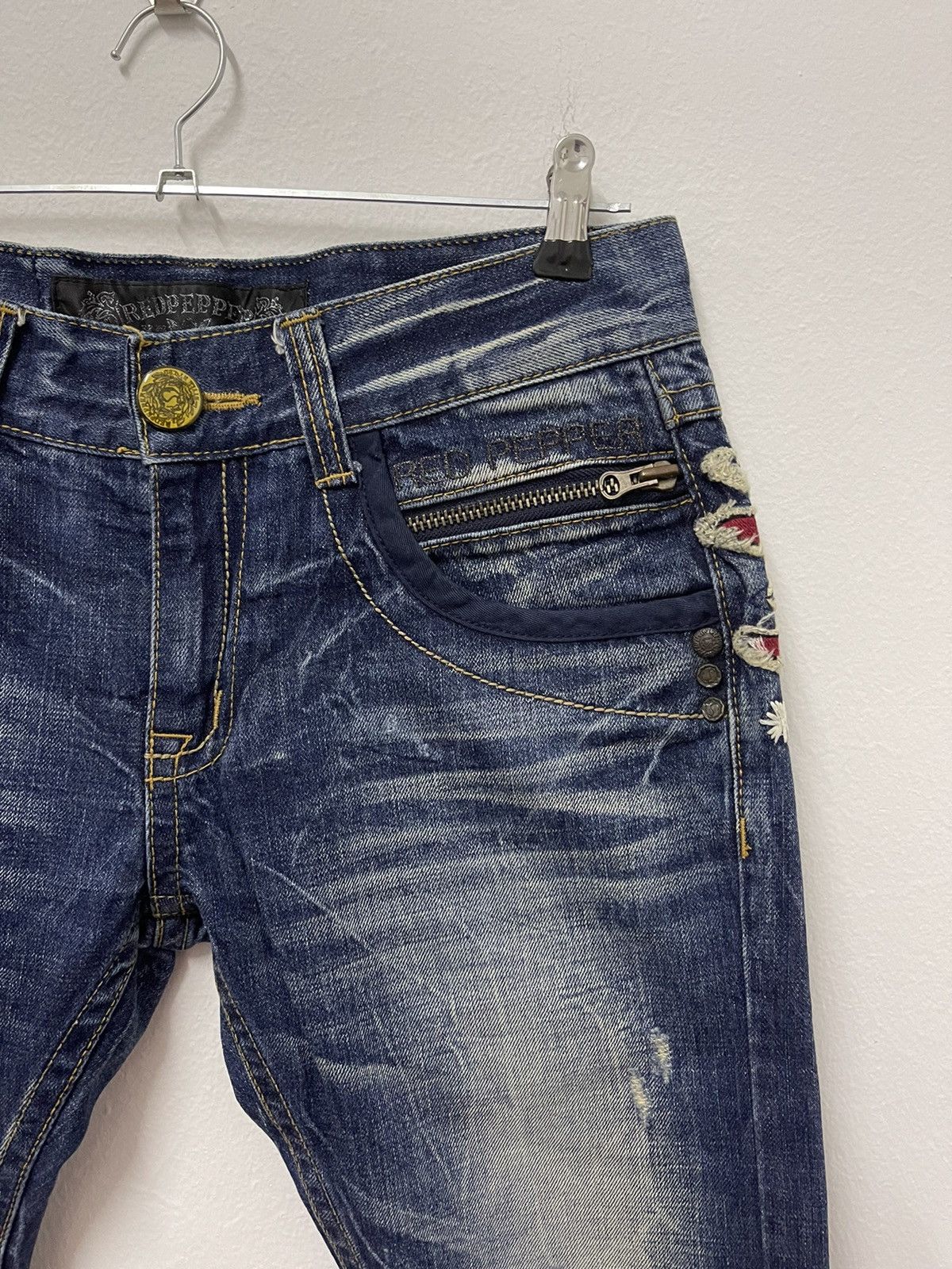 Japanese Brand × Vintage Vintage Redpepper Double Flag Distressed Jeans Size US 31 - 11 Thumbnail