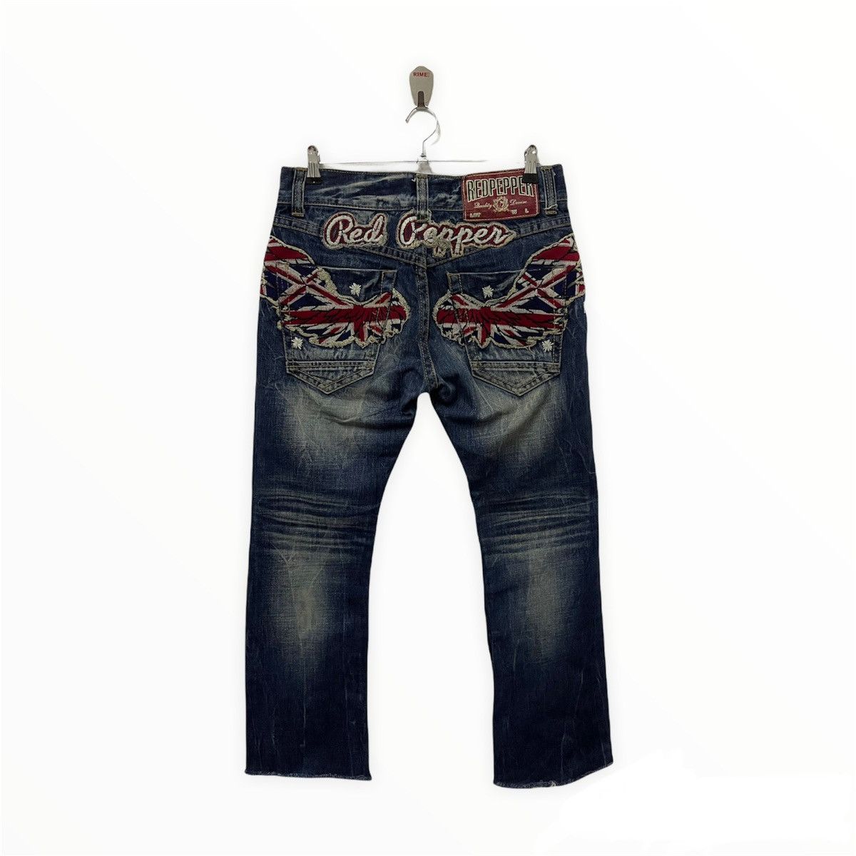 Japanese Brand × Vintage Vintage Redpepper Double Flag Distressed Jeans Size US 31 - 1 Thumbnail