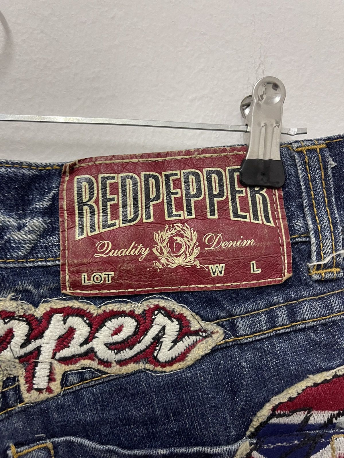 Japanese Brand × Vintage Vintage Redpepper Double Flag Distressed Jeans Size US 31 - 6 Thumbnail