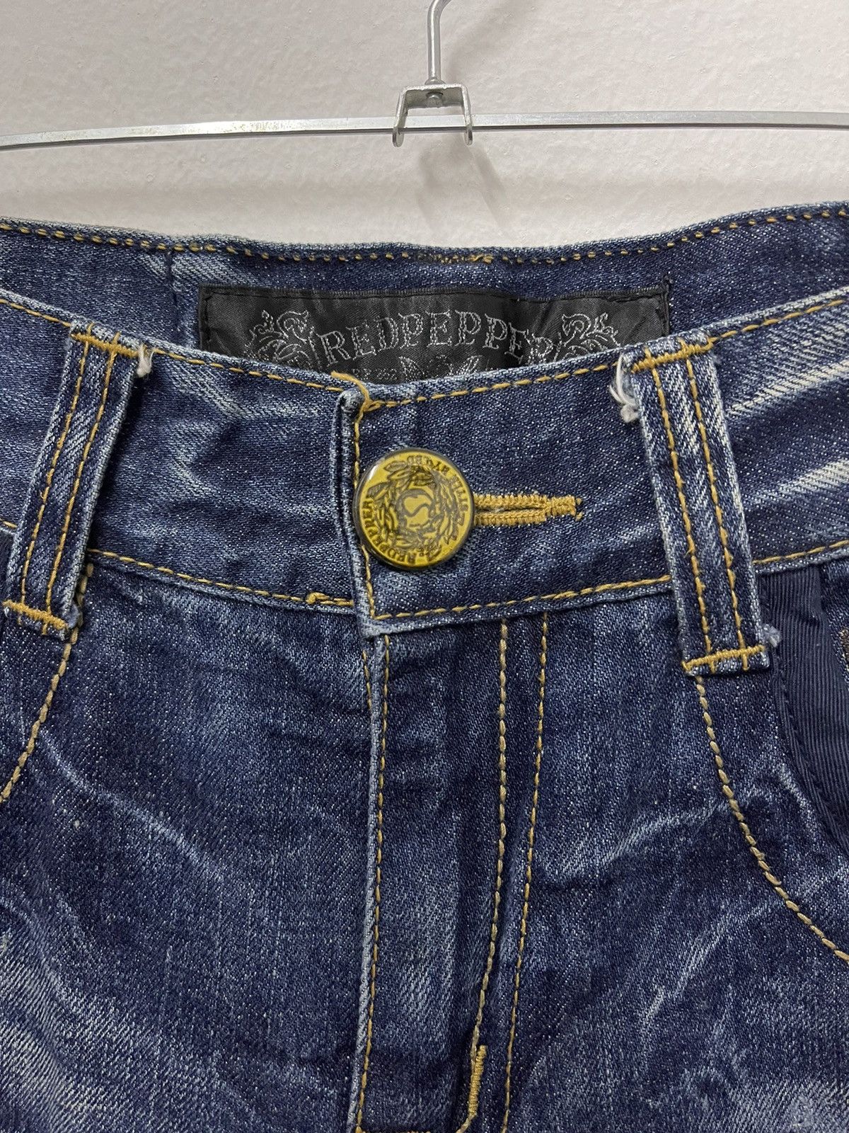 Japanese Brand × Vintage Vintage Redpepper Double Flag Distressed Jeans Size US 31 - 12 Thumbnail