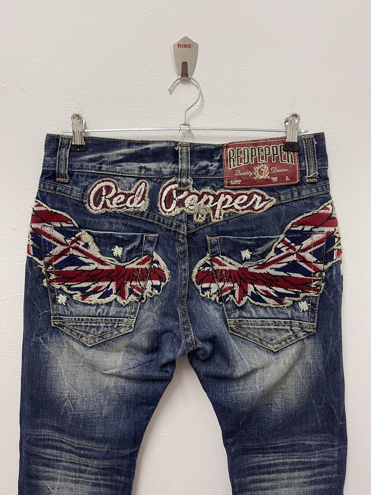 Japanese Brand × Vintage Vintage Redpepper Double Flag Distressed Jeans Size US 31 - 2 Thumbnail