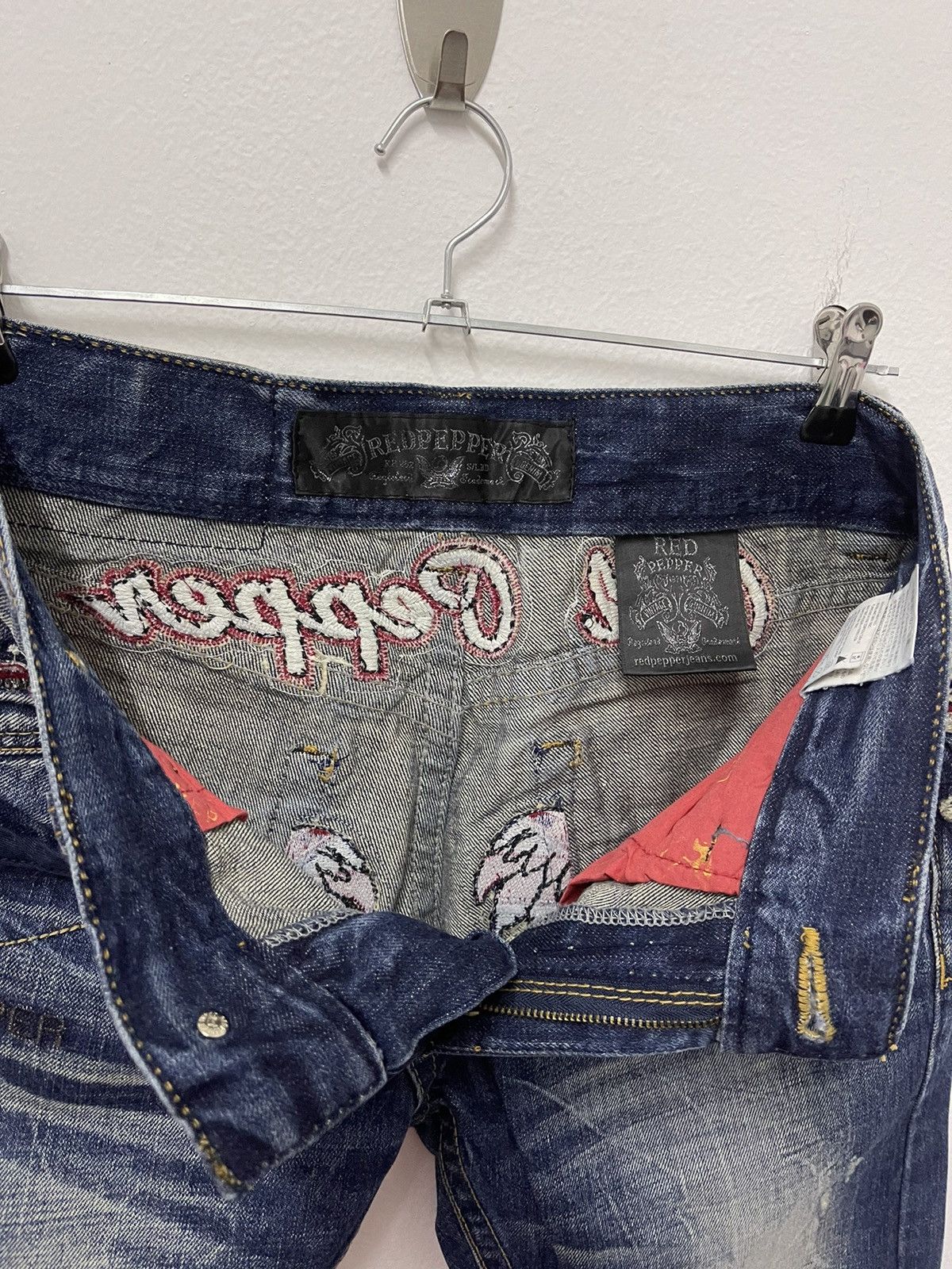 Japanese Brand × Vintage Vintage Redpepper Double Flag Distressed Jeans Size US 31 - 16 Thumbnail