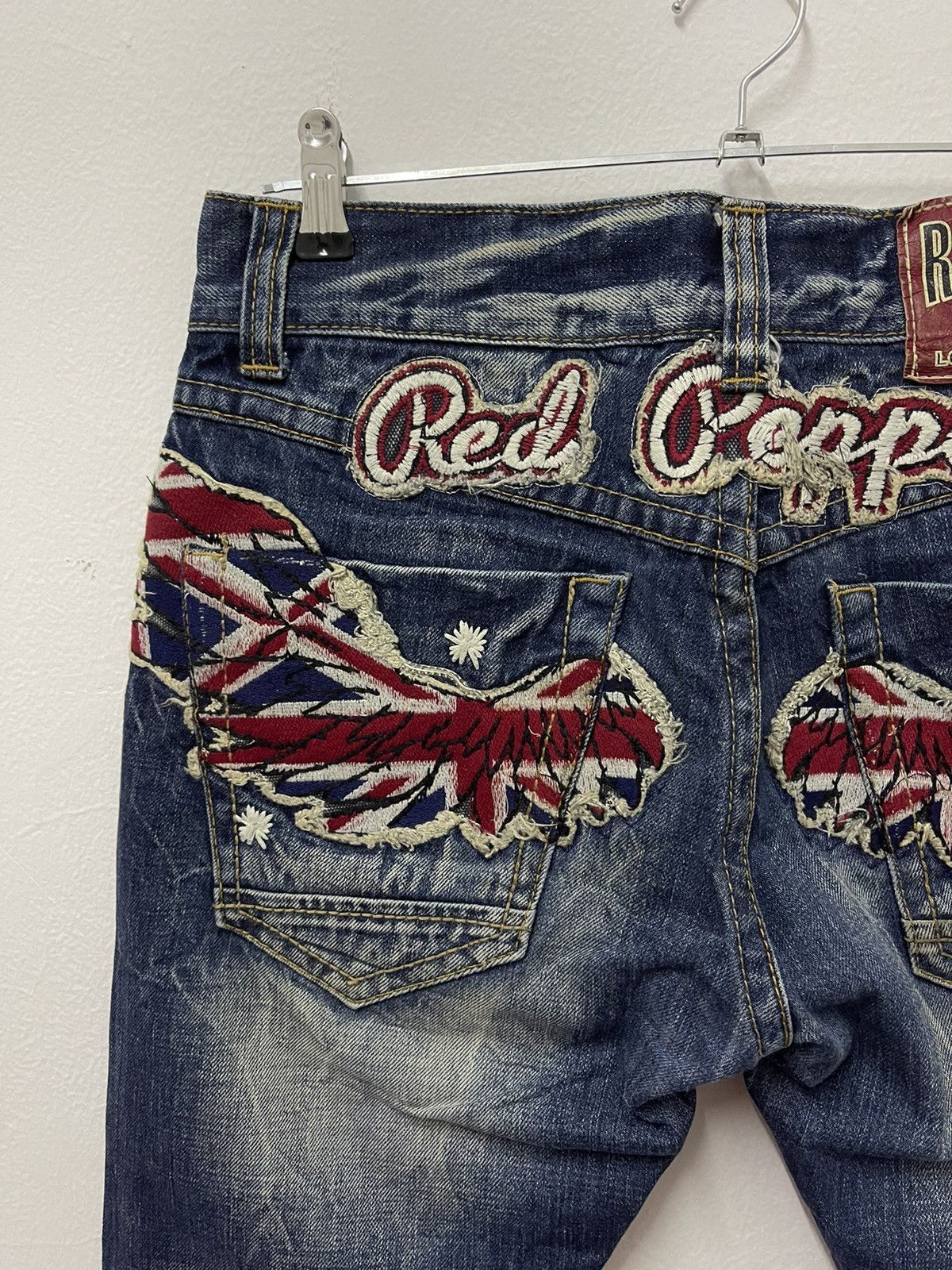 Japanese Brand × Vintage Vintage Redpepper Double Flag Distressed Jeans Size US 31 - 4 Thumbnail
