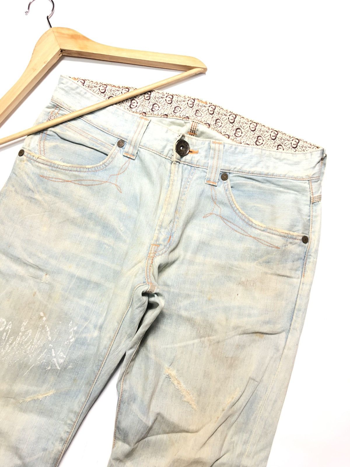 Edwin × Vintage VINTAGE EDWIN BLUE TRIP LIGHT BLUE WASH DISTRESSED DENIM Size US 35 - 8 Thumbnail